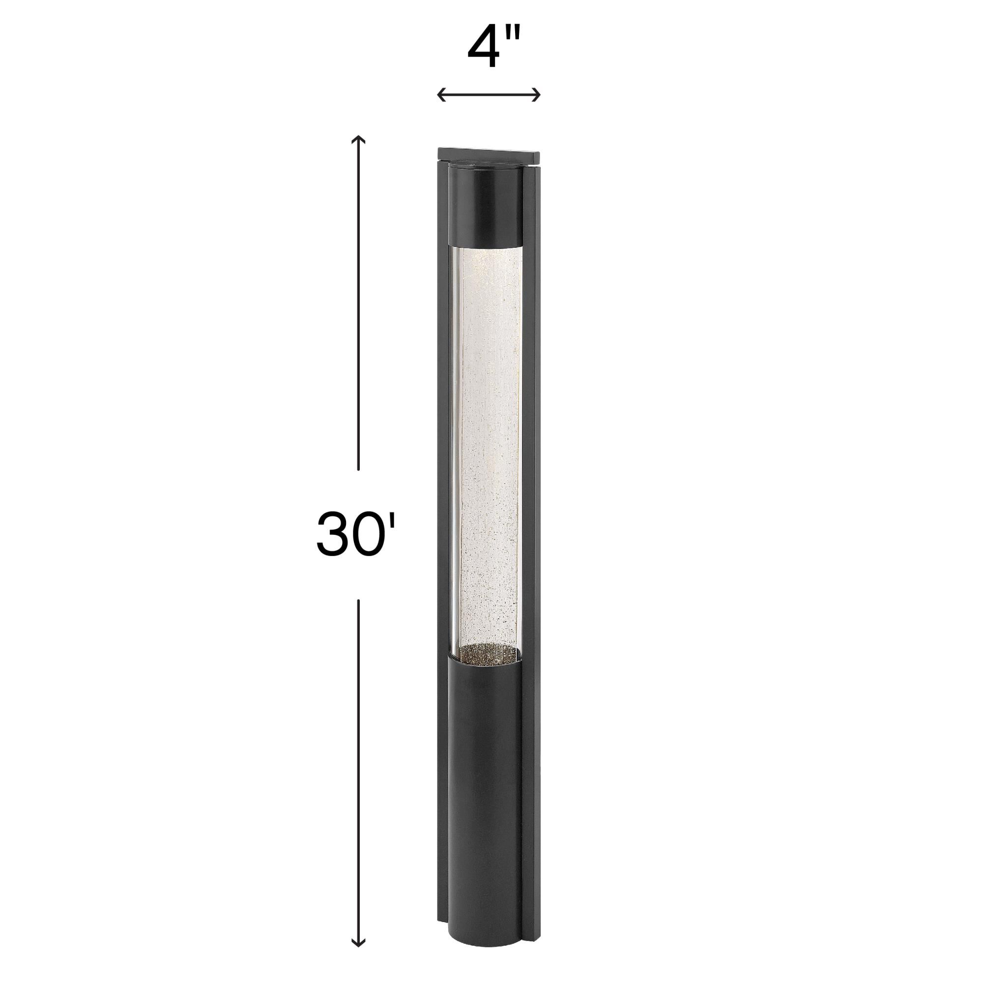 Shown in Black finish and Clear Acrylic And Seedy glass