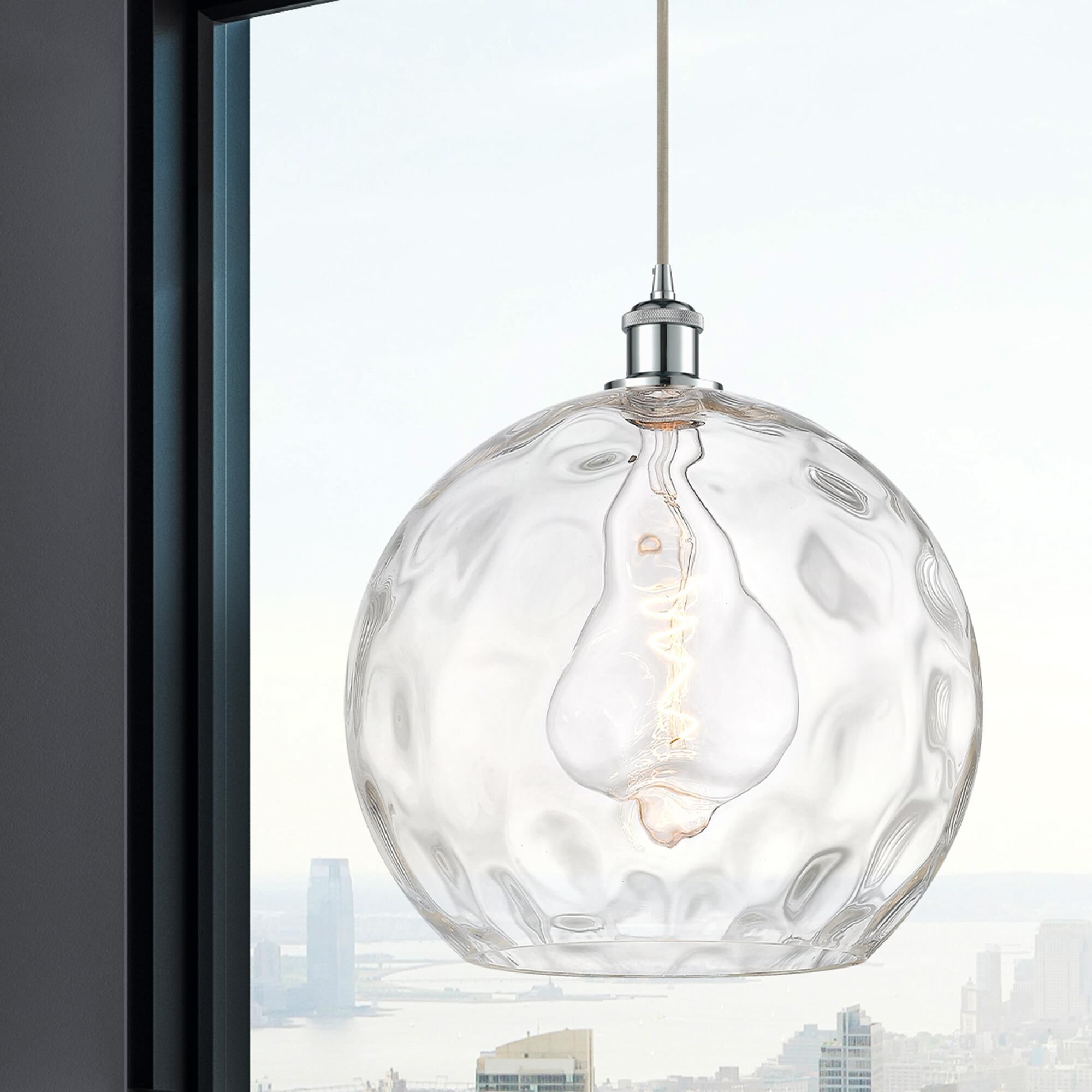 Shown in Polished Chrome finish and Clear glass