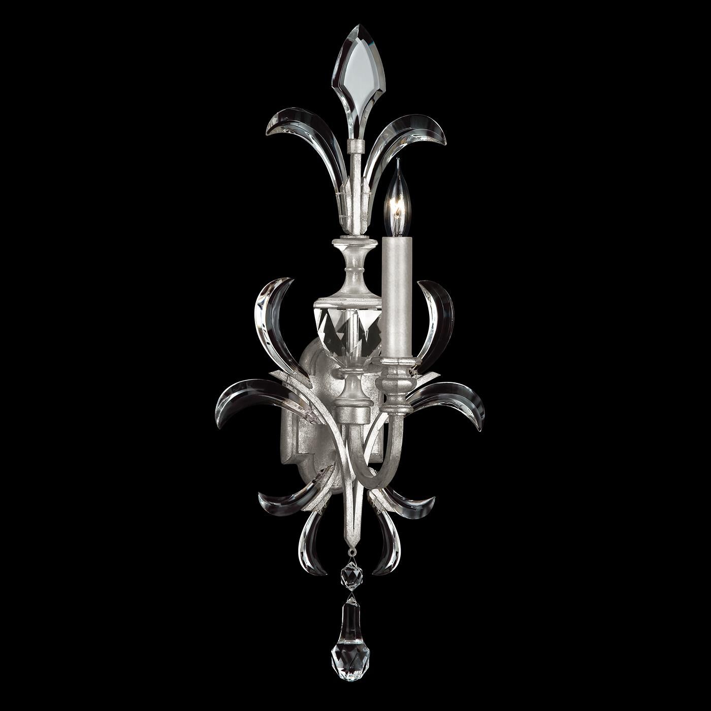 Shown in Silver Leaf finish and True crystal and False glass