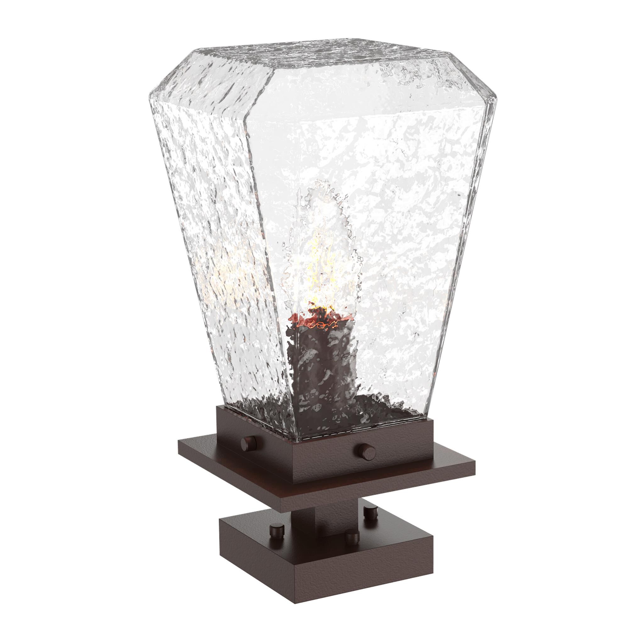 Shown in Statuary Bronze finish and Clear Blown glass