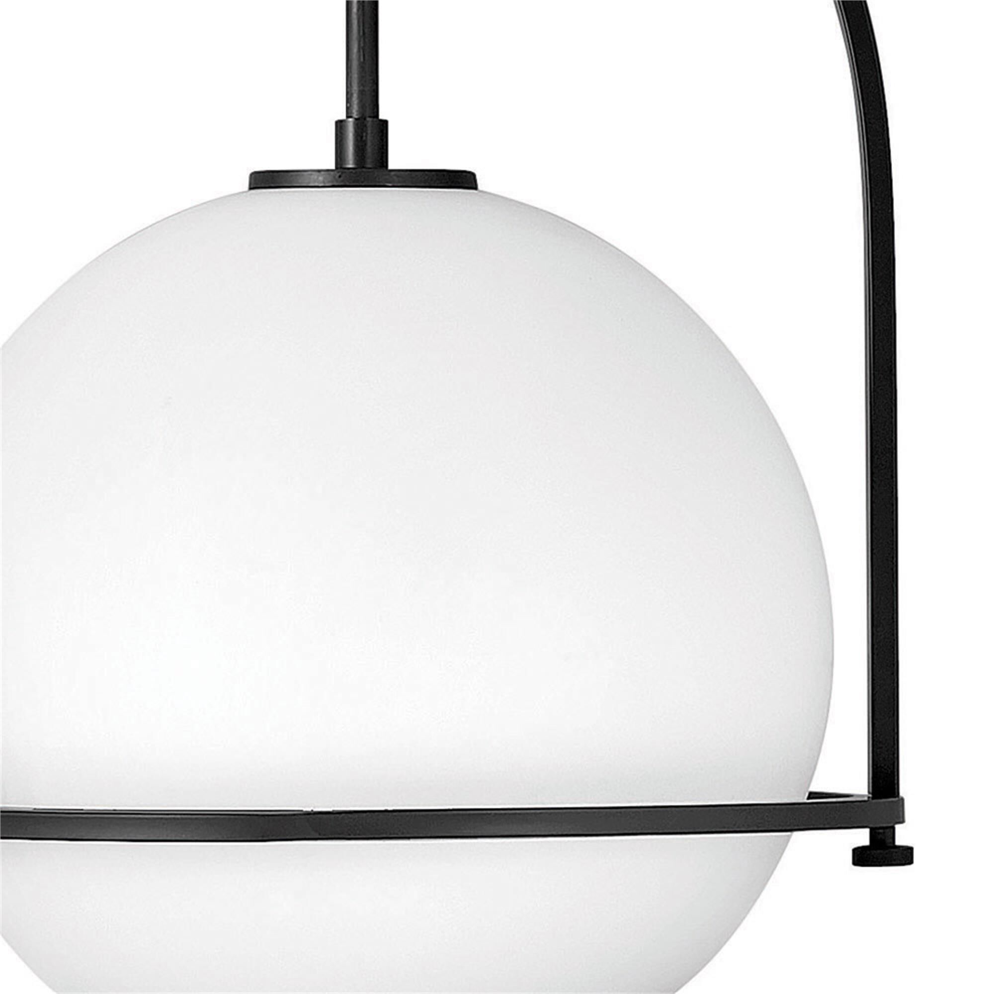 Shown in Black finish and Etched Opal glass
