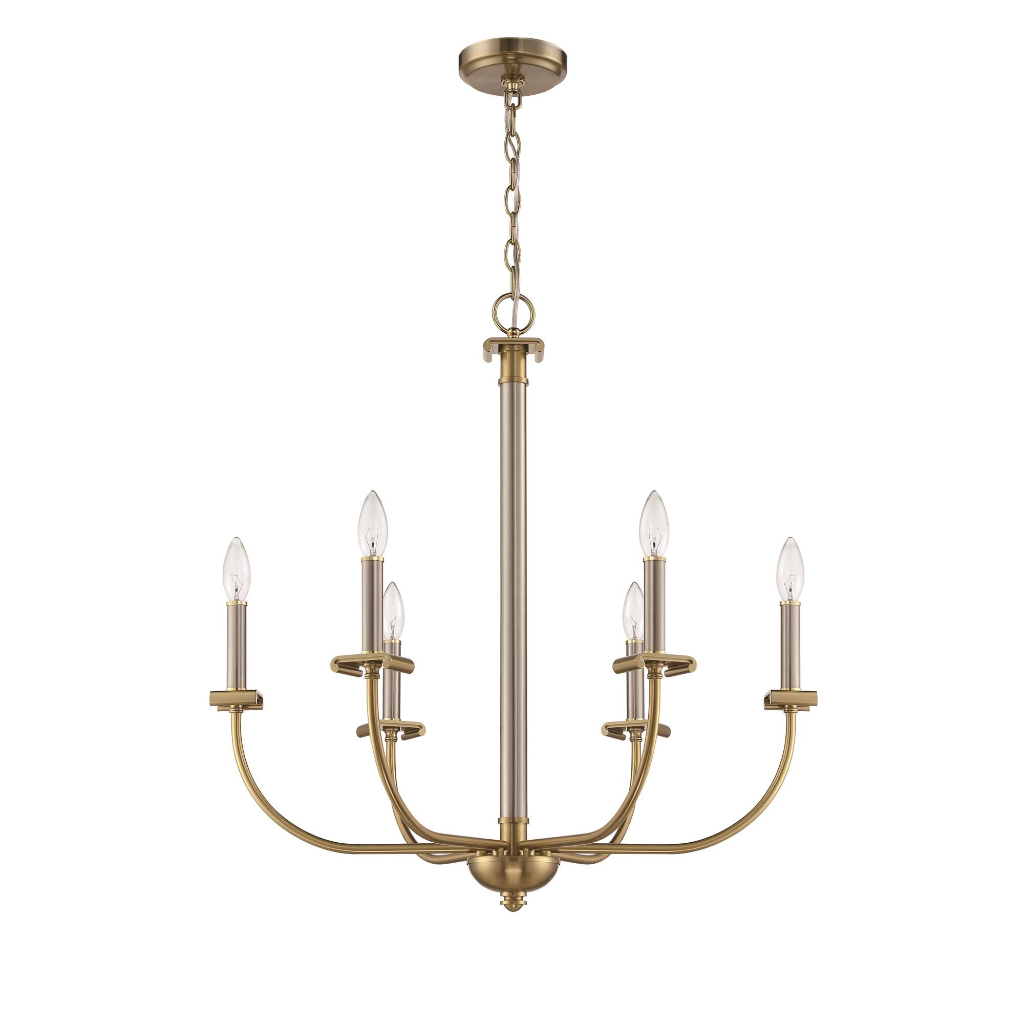 Shown in Brushed Polished Nickel / Satin Brass finish