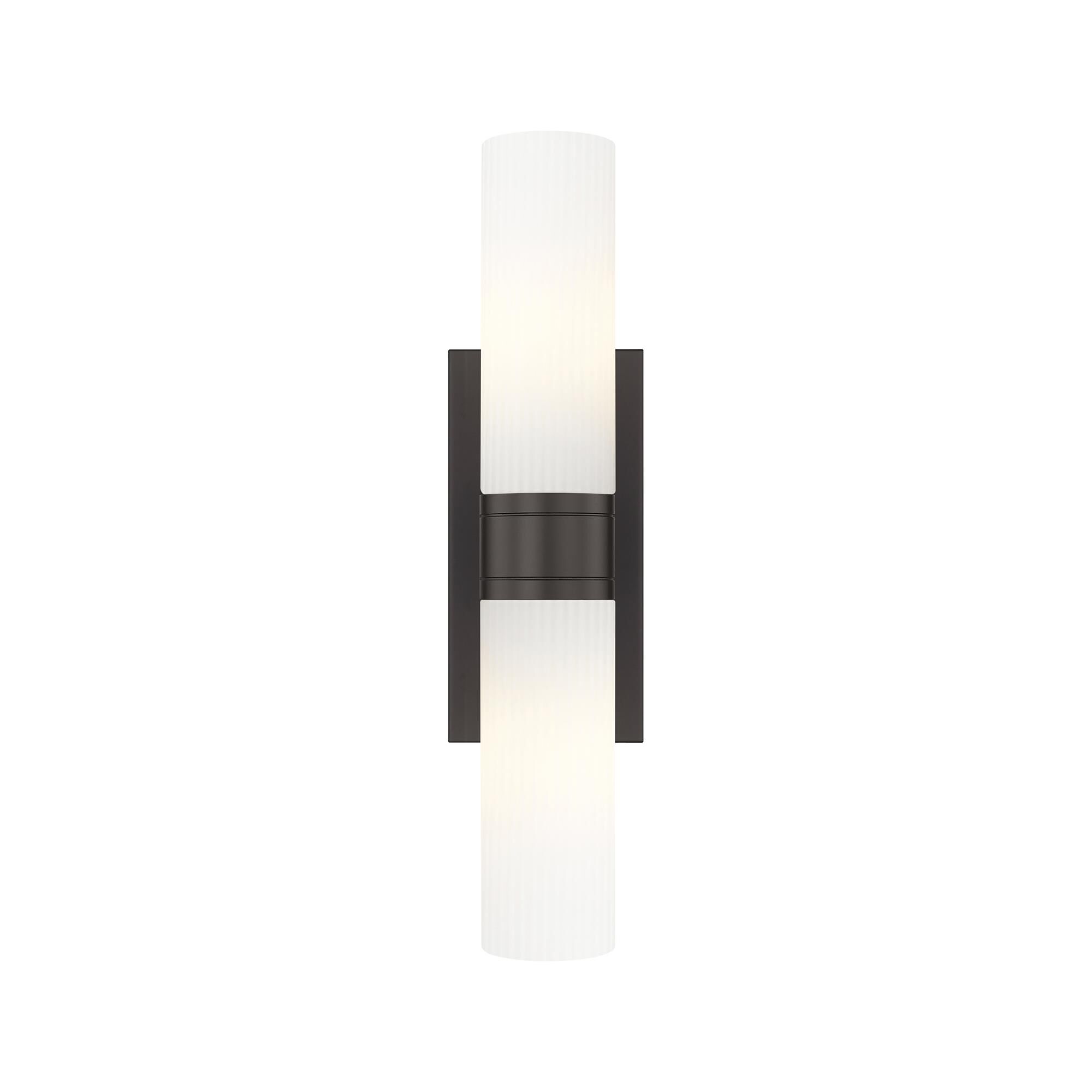 Shown in Oiled Brass finish and Striped White glass