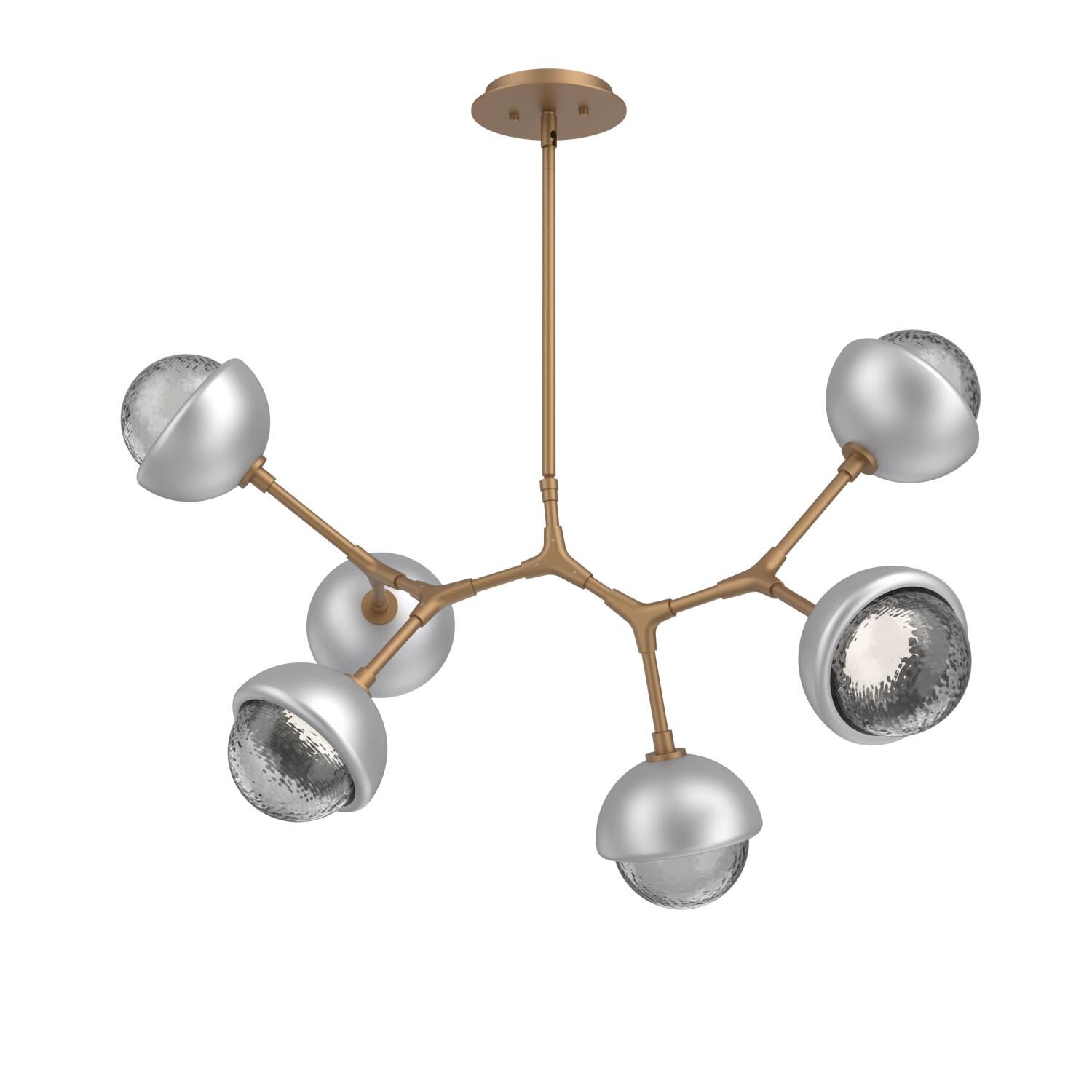 Shown in Novel Brass finish and Smoke glass and Classic Silver accent