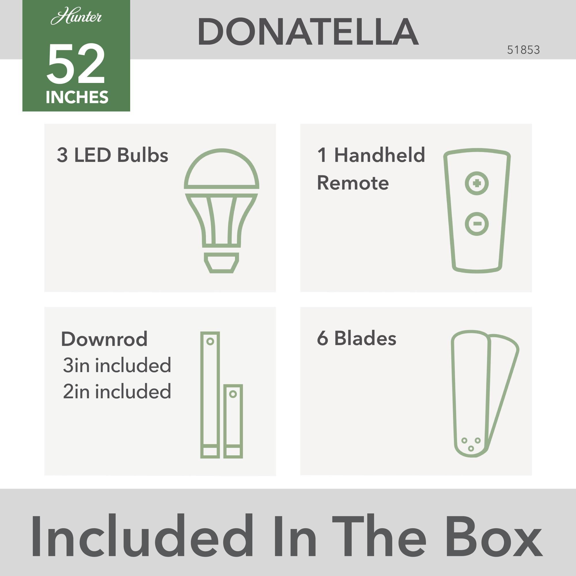 Donatella 52 Inch Ceiling Fan with Light Kit by Hunter Fan