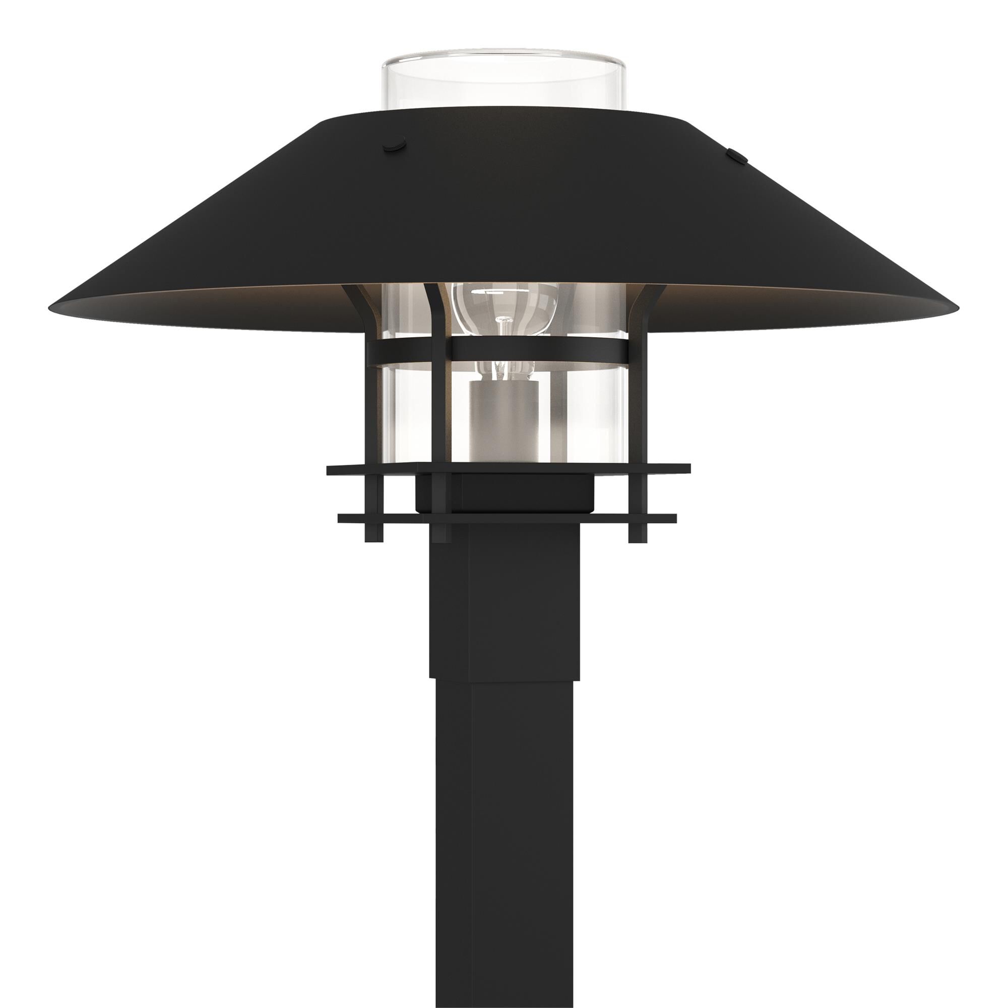 Shown in Coastal Black finish and Clear glass and Black accent