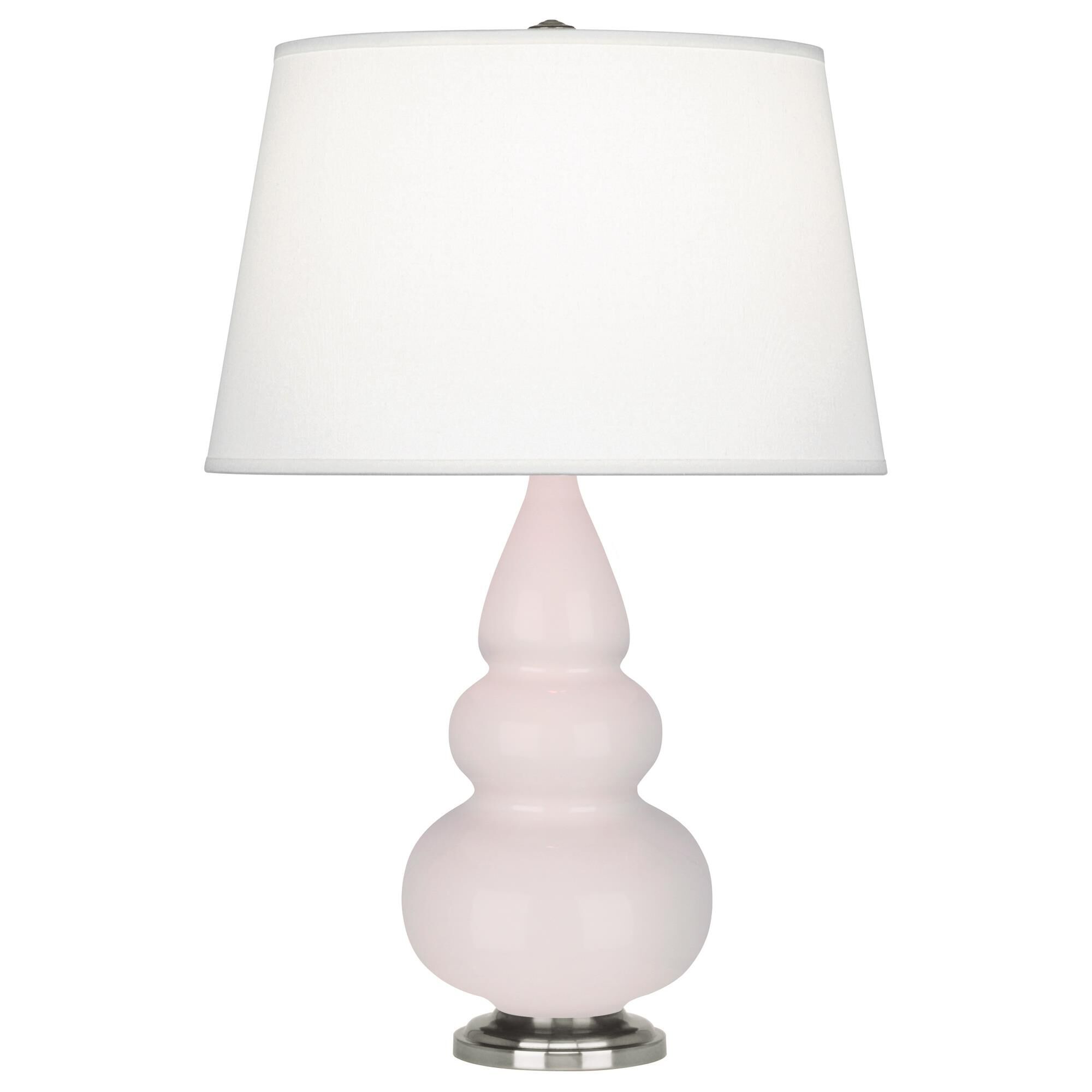 Shown in Rose Water finish and Pearl Dupioni shade