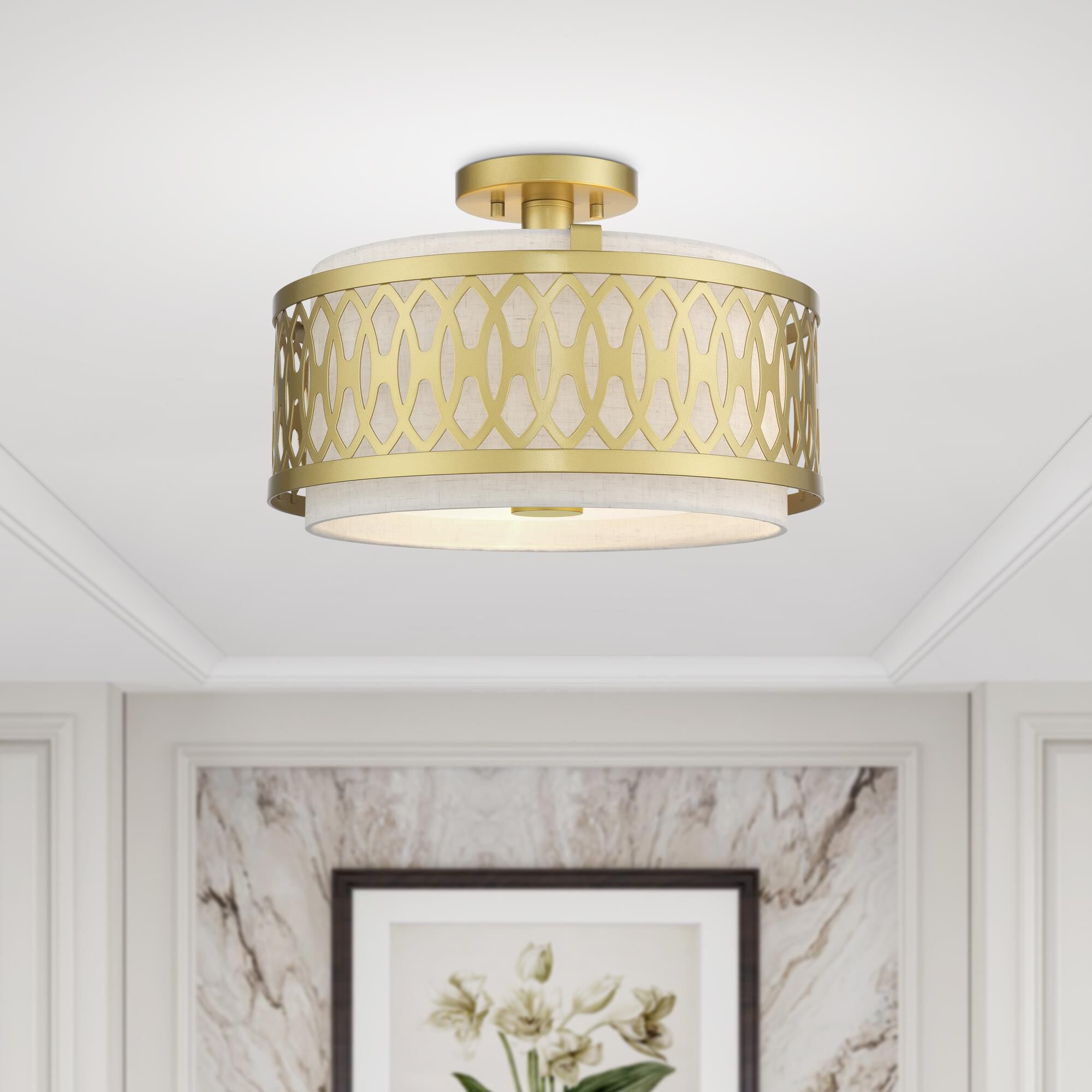 Vistaview 15 Inch Semi Flush Mount by Livex Lighting