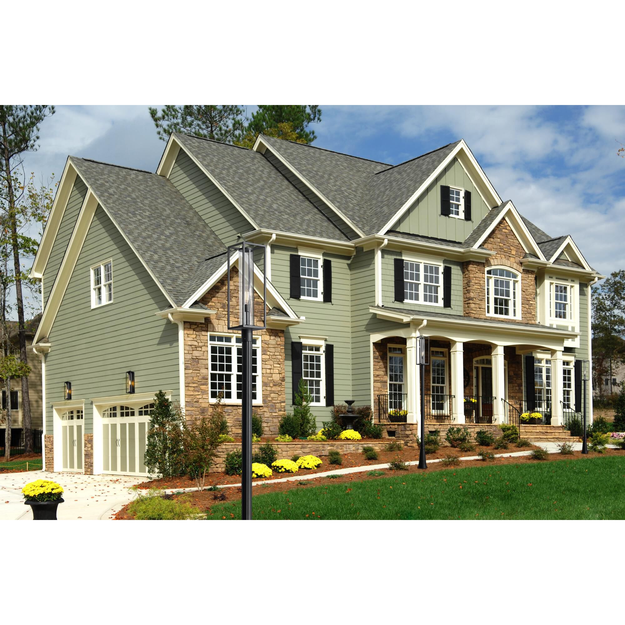 Shown in Black finish and Glass shade