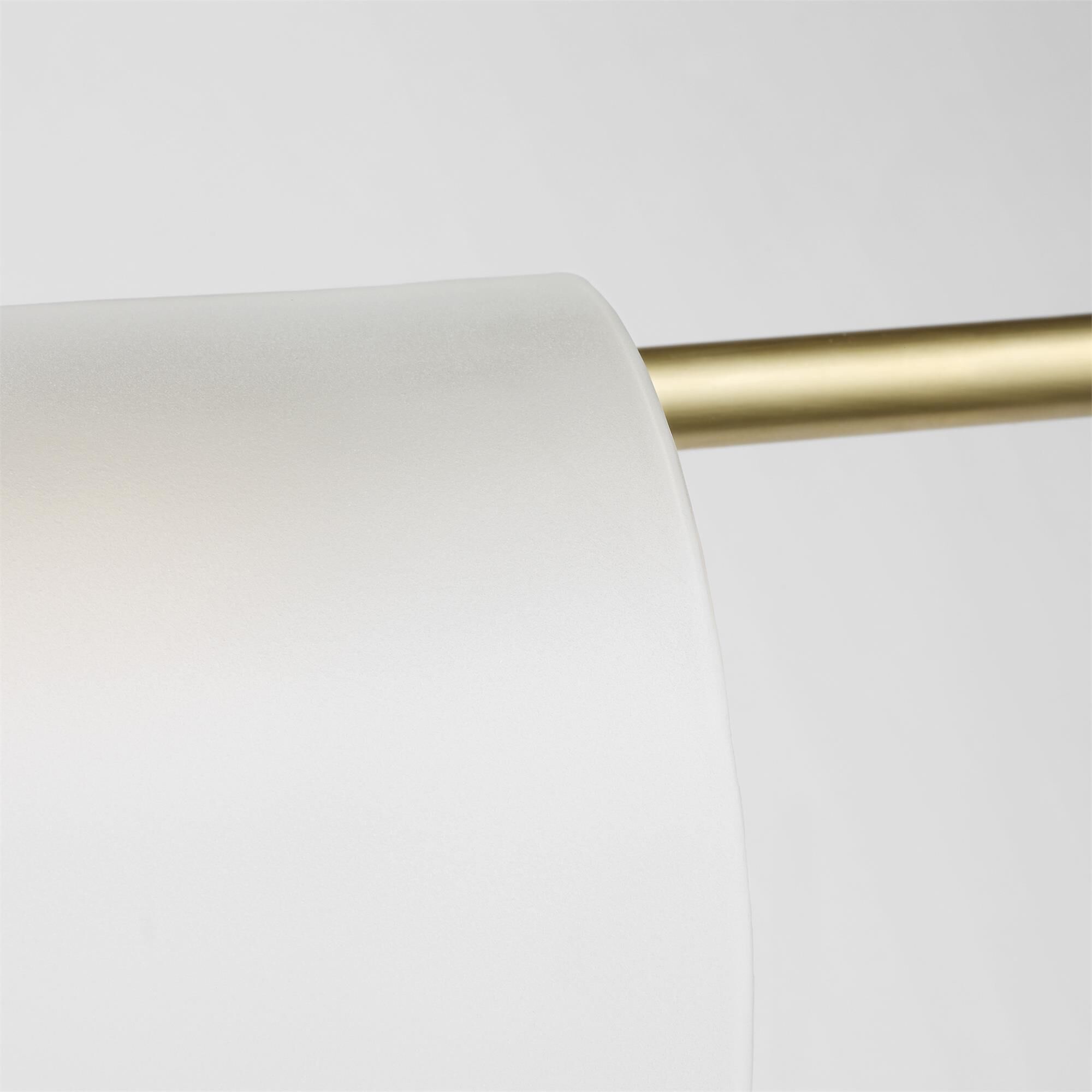 Shown in Hand-Rubbed Antique Brass finish and Etched glass