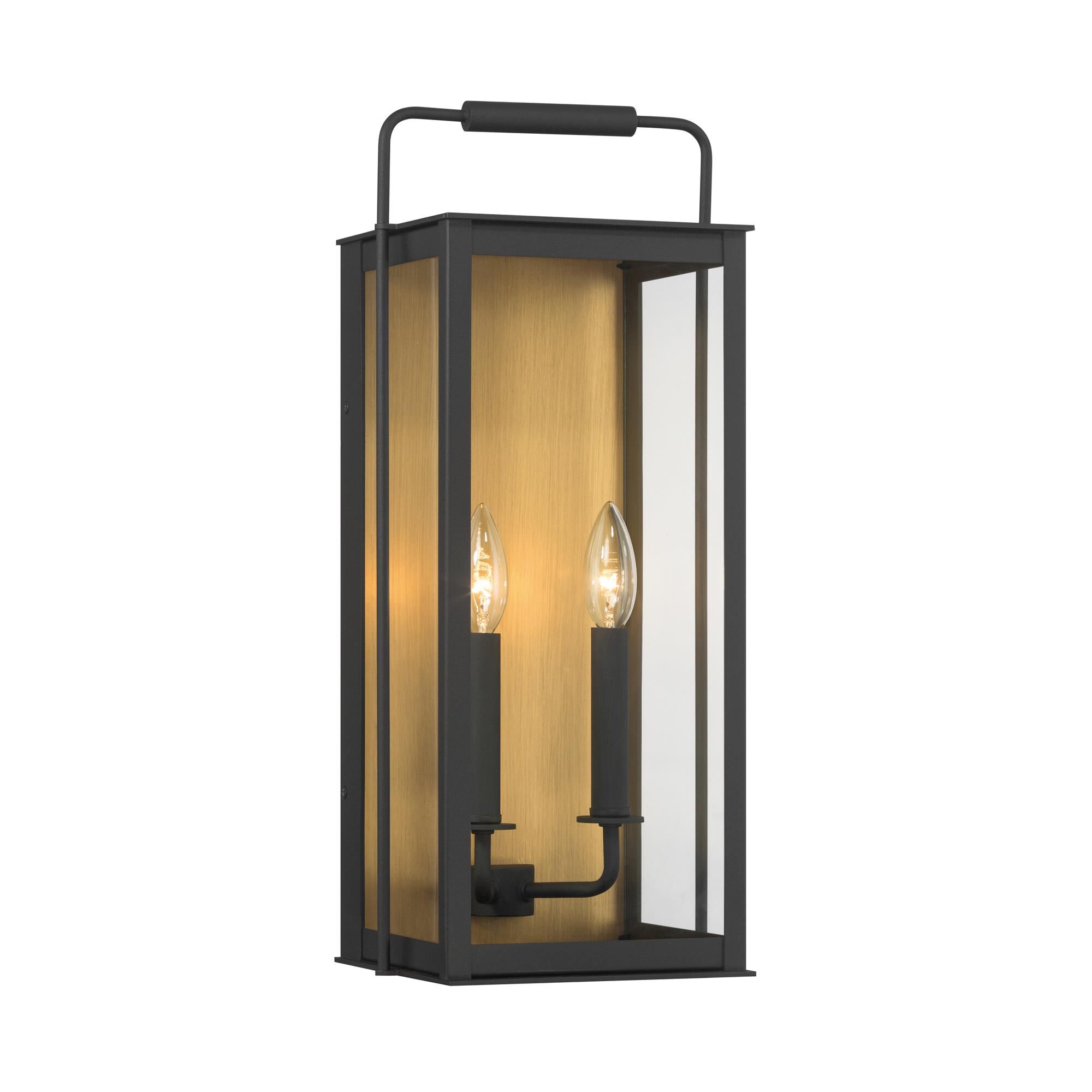 Shown in Sand Coal Black and Painted Legacy Brass finish and Clear glass