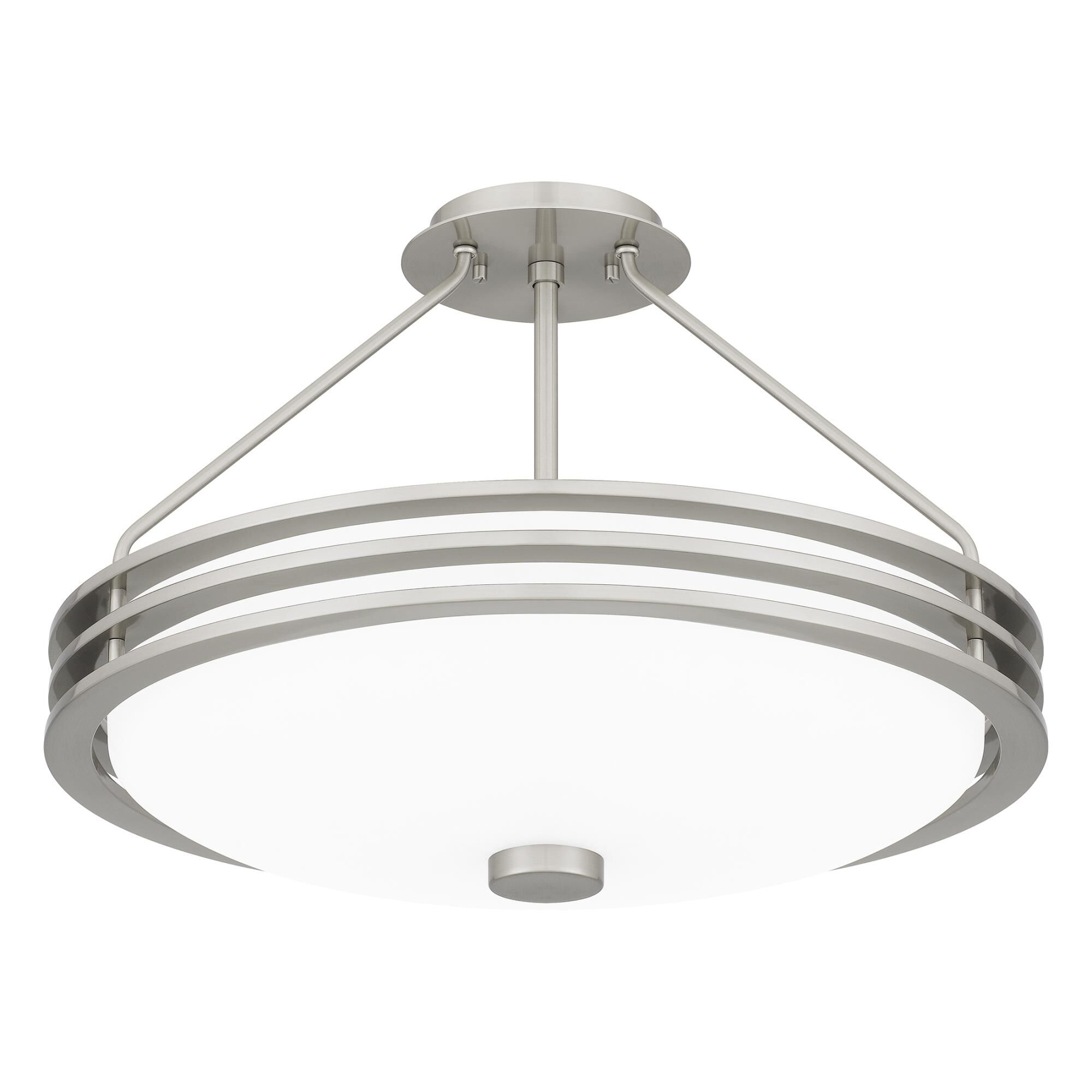 Shown in Brushed Nickel finish and Etched glass