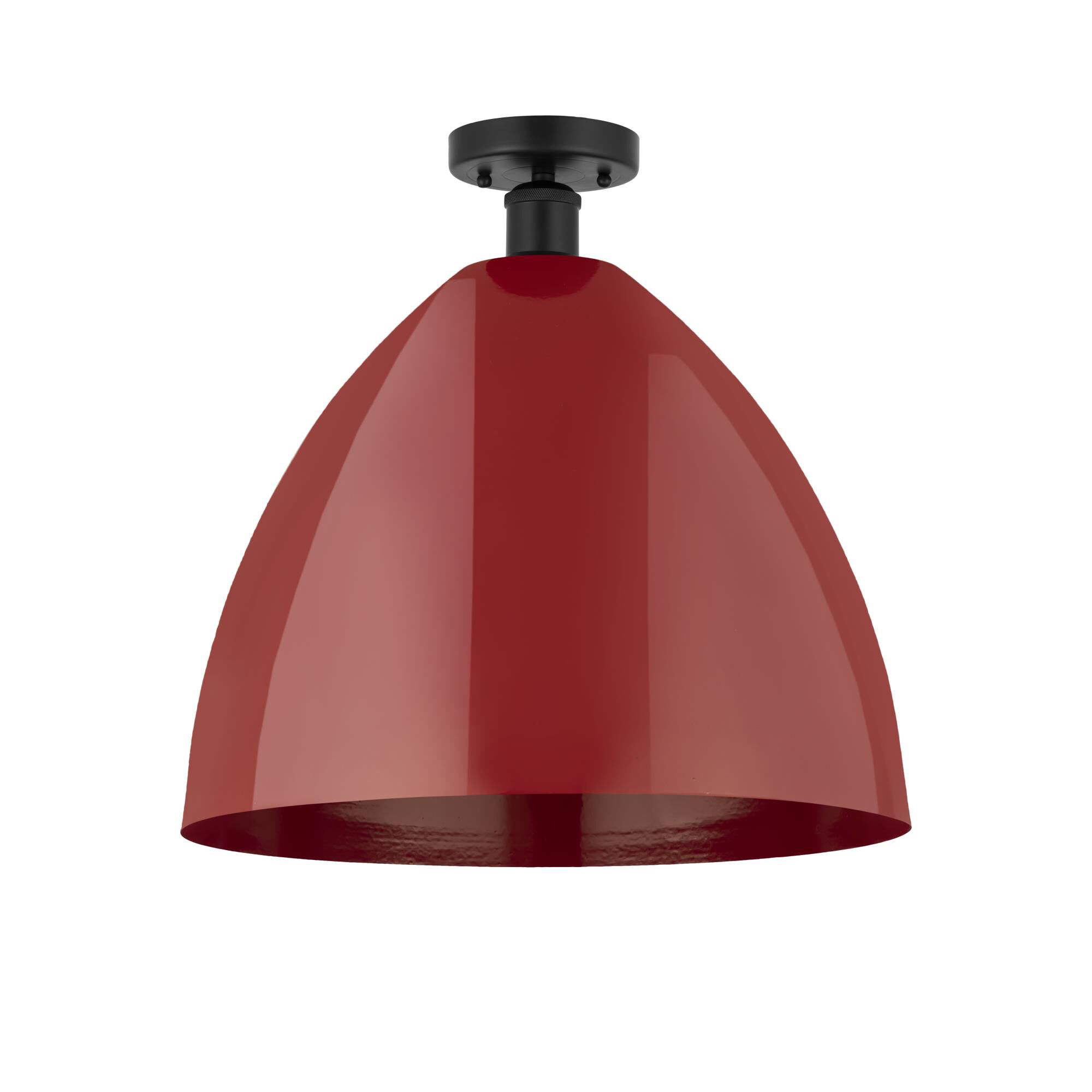 Shown in Matte Black and Red finish and Red Metal shade