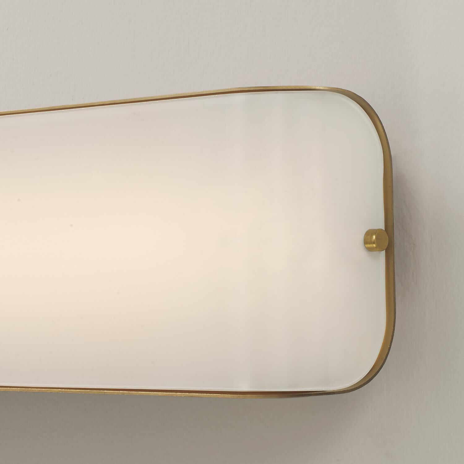 Shown in Aged Brass finish and White Milk glass