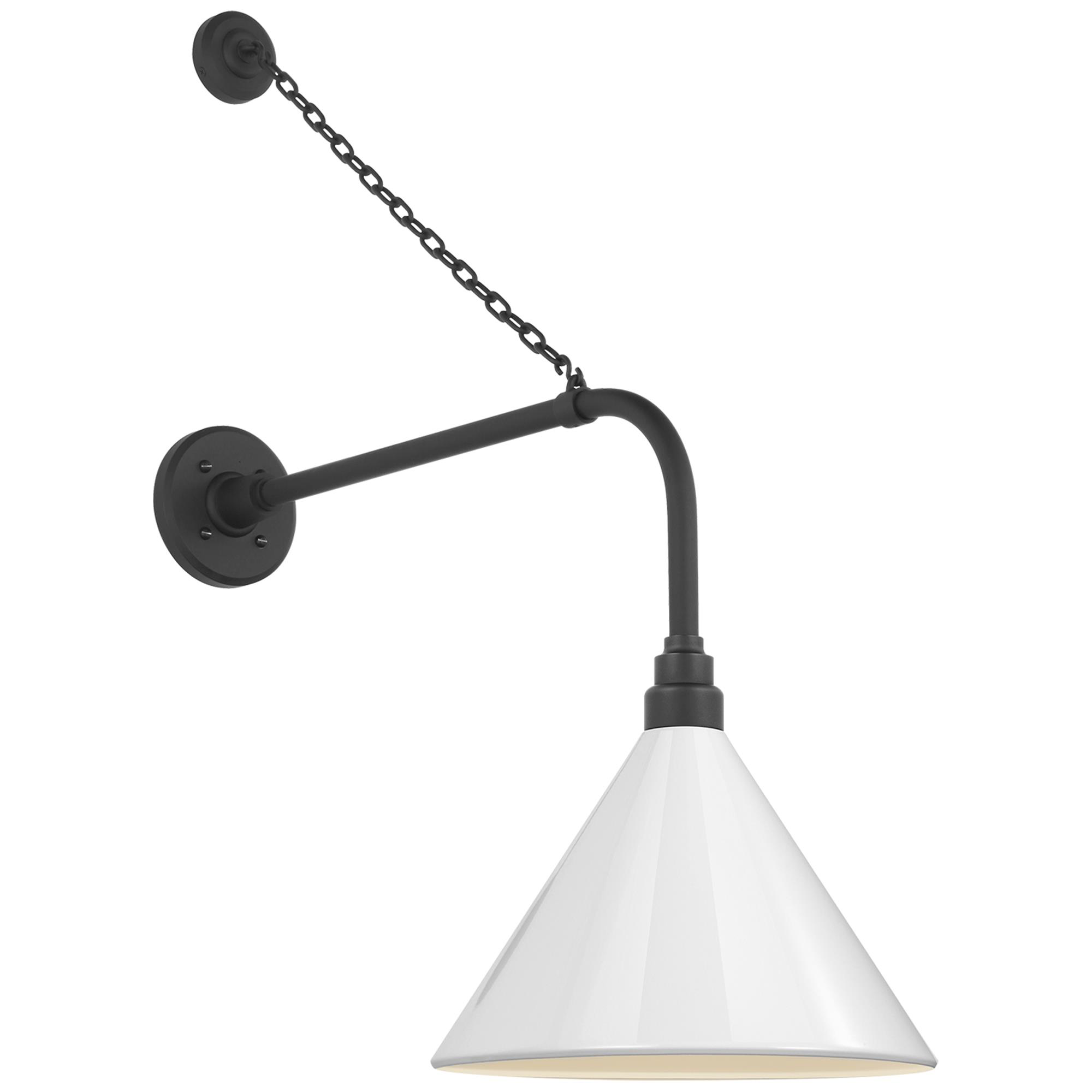 Shown in Matte Black finish and White shade