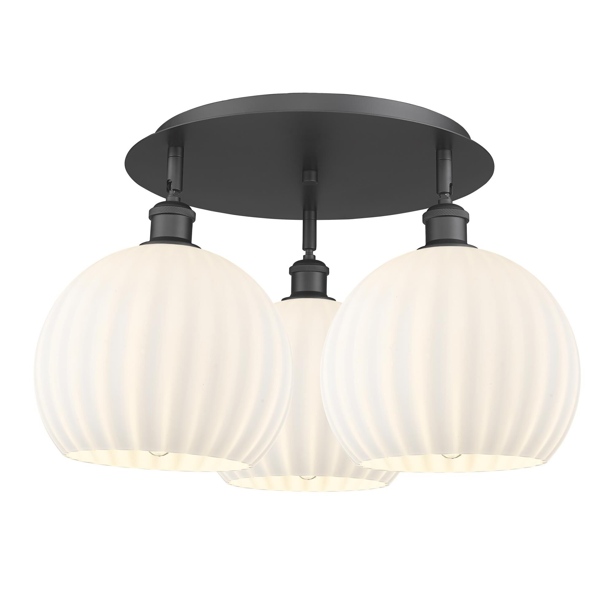 Shown in Matte Black finish and White Venetian glass