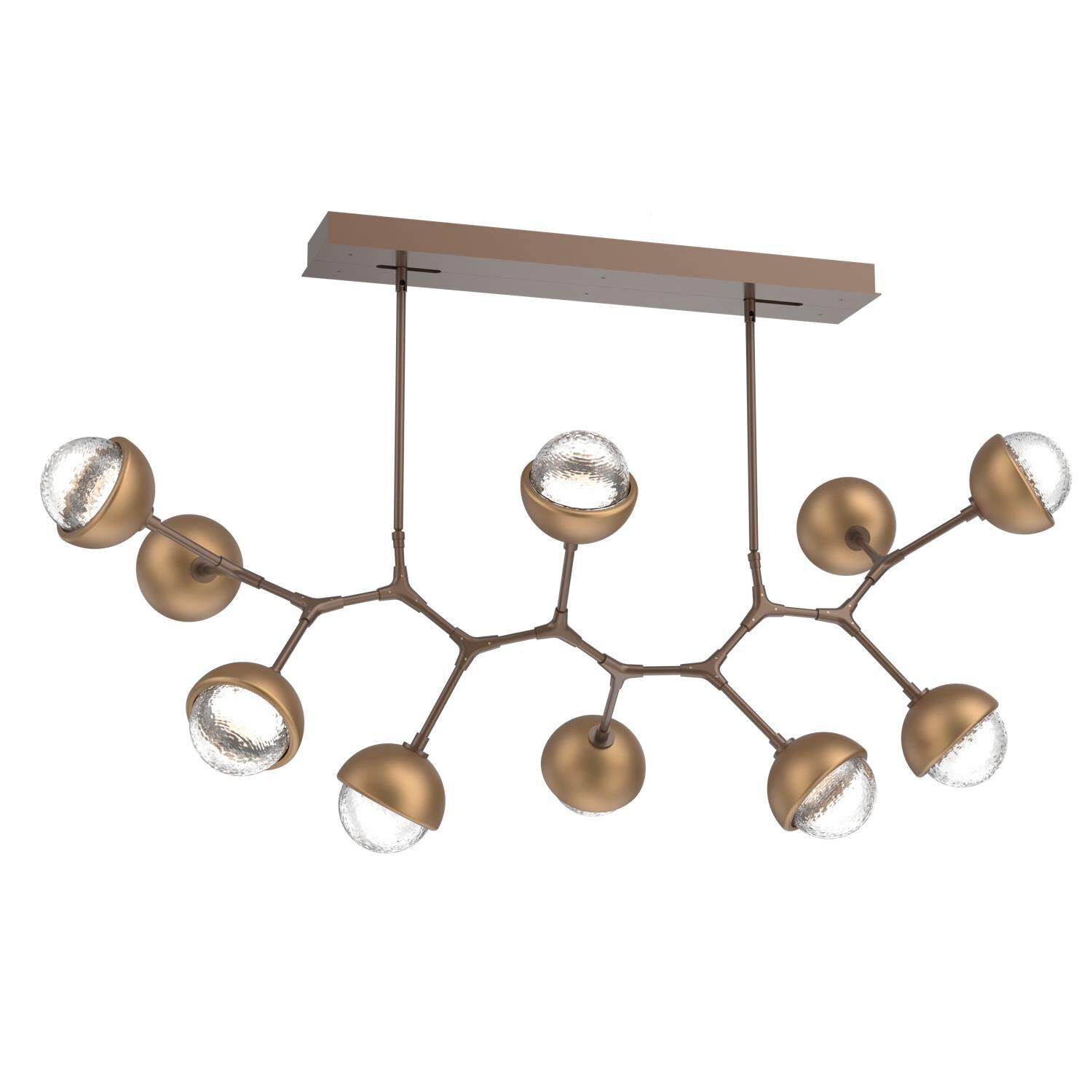 Shown in Burnished Bronze finish and Clear glass and Novel Brass accent