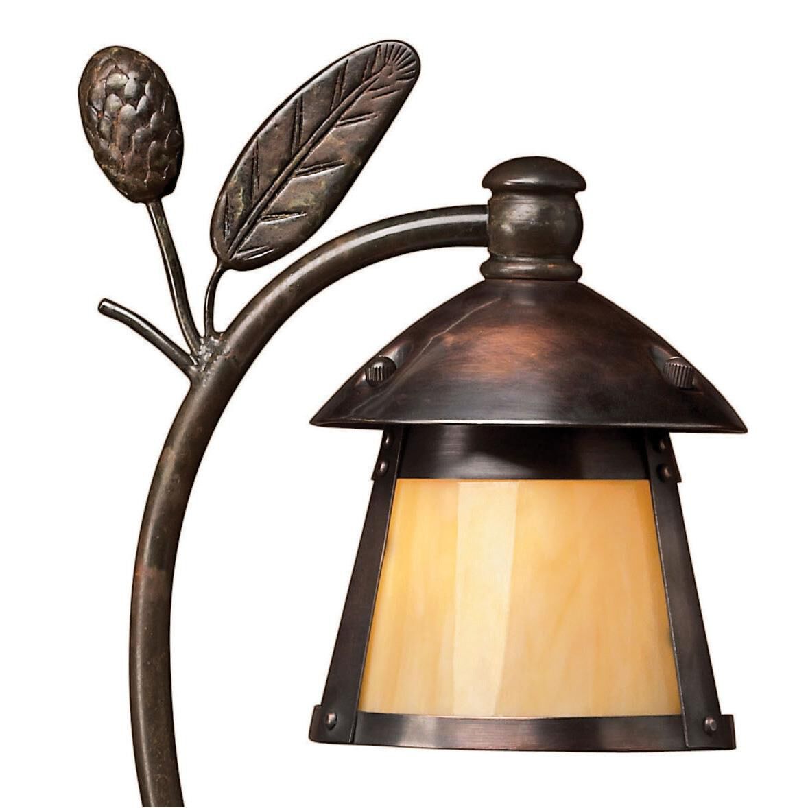 Shown in Sienna Bronze finish and Honey Art glass