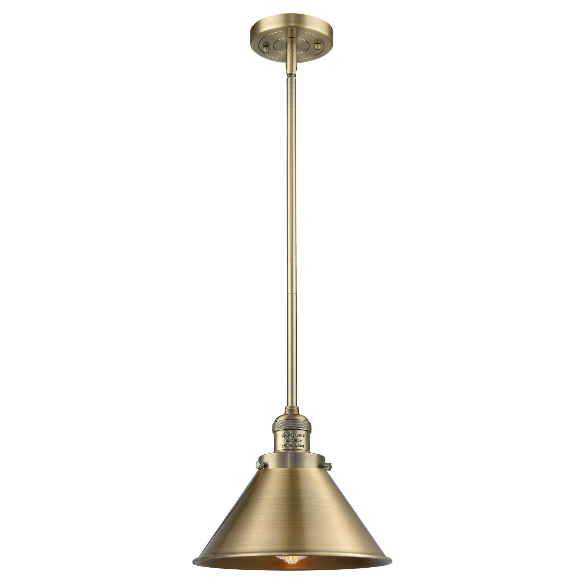 Shown in Brushed Brass finish and Brushed Brass shade