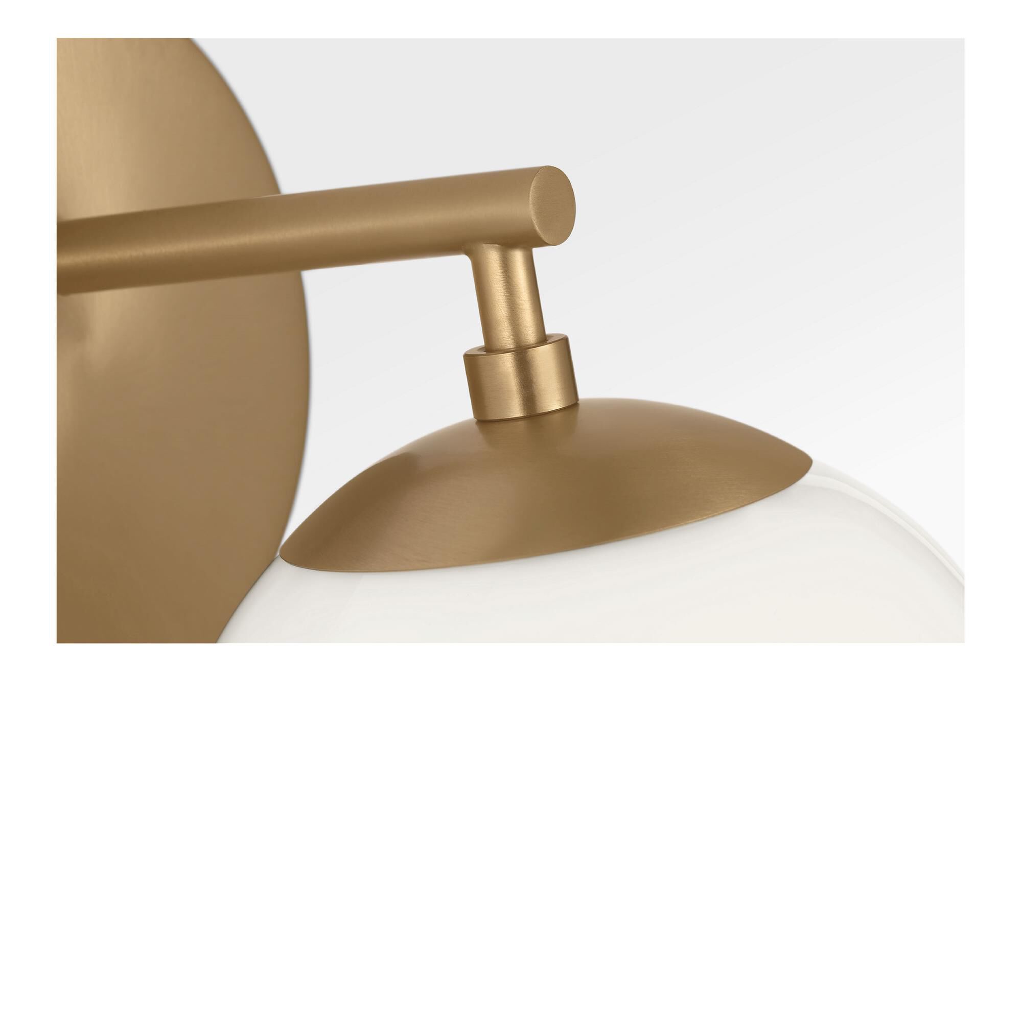Shown in Satin Brass finish and Clear White glass