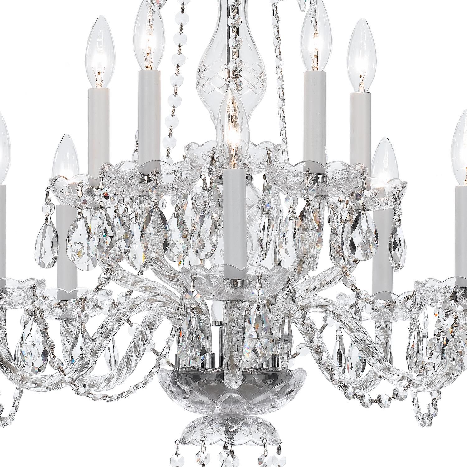 Shown in Polished Chrome finish and Clear Italian crystal