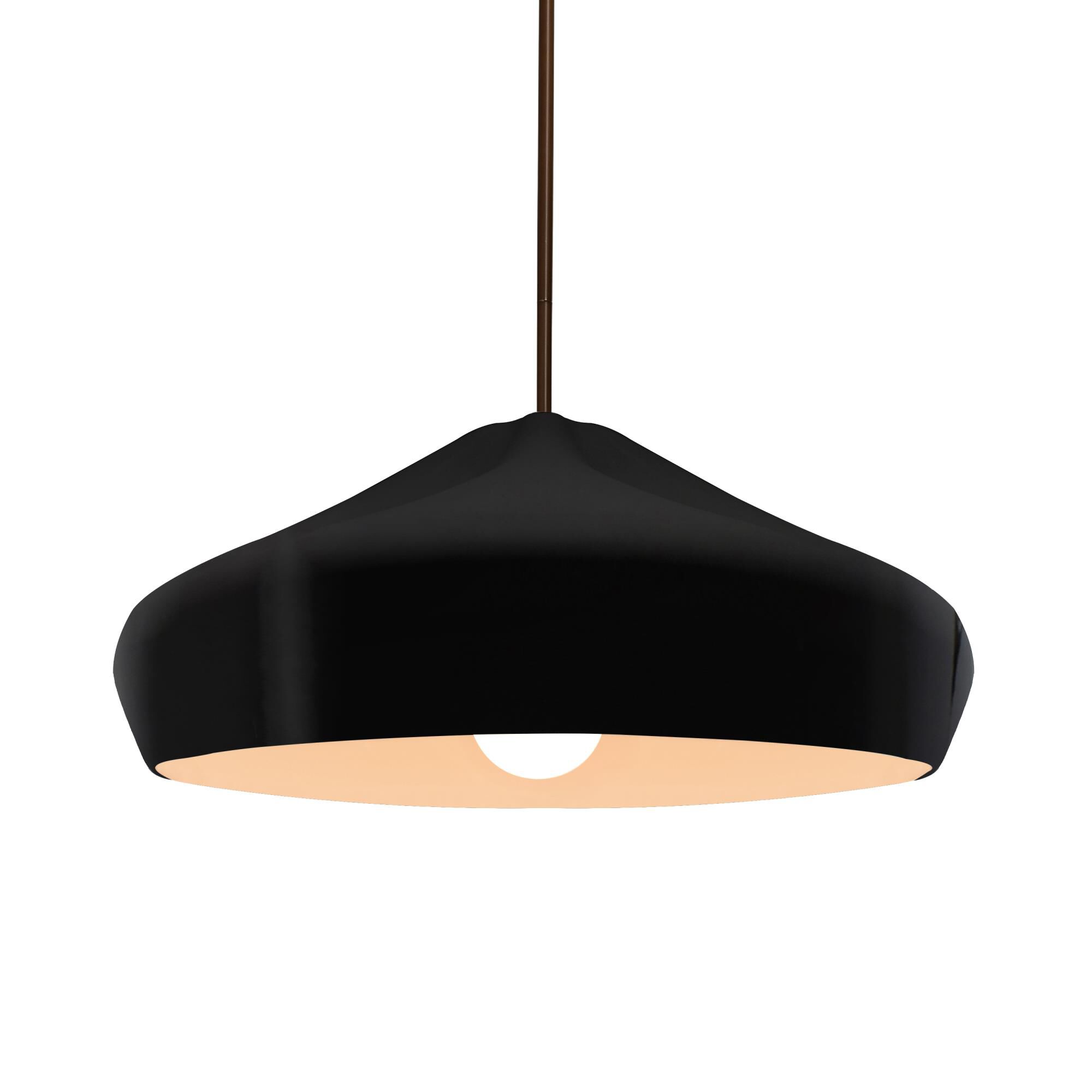 Shown in Dark Bronze finish and Gloss Black with Matte White Internal shade