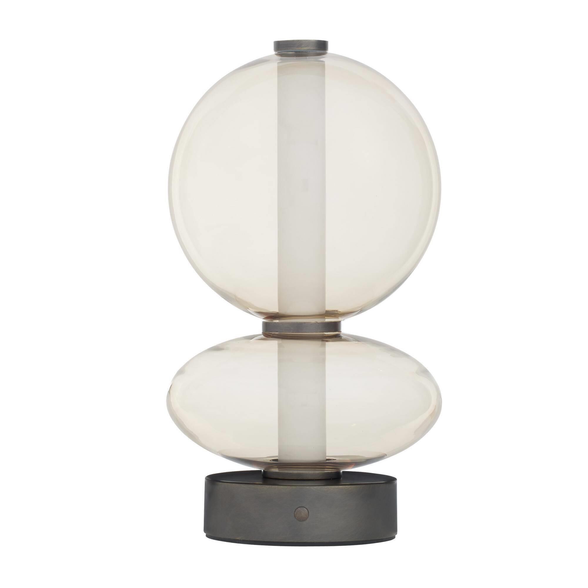 Shown in Champagne Smoke and English Bronze finish and White shade