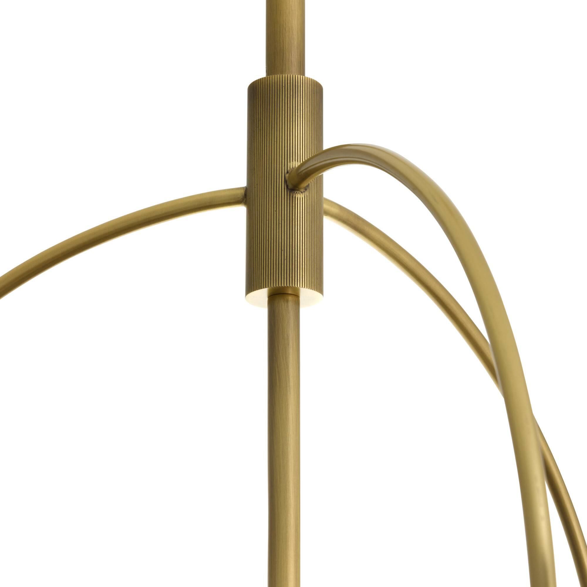 Shown in Antique Brass finish and Frosted Smoke glass