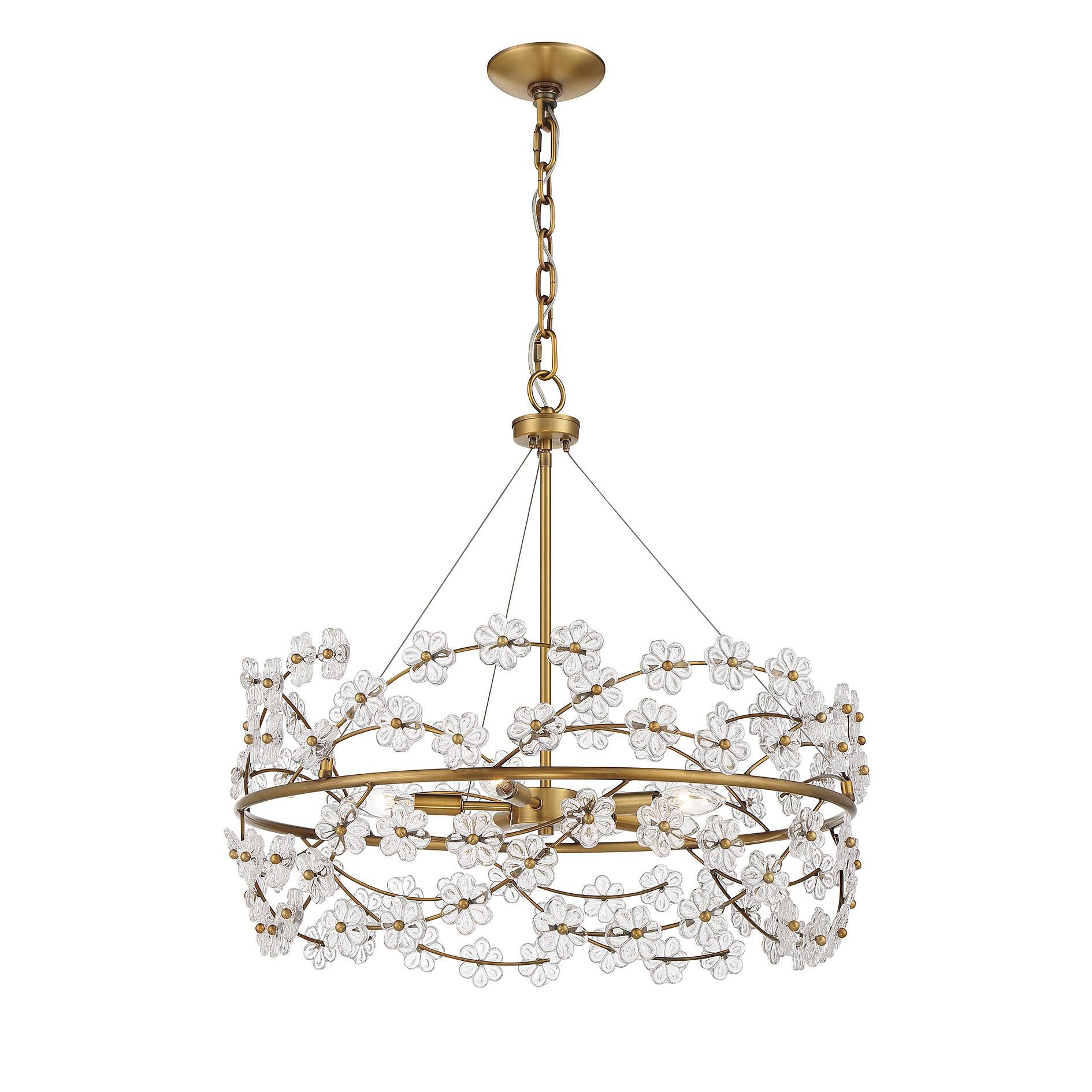 Camille 24 Inch 5 Light Chandelier by Savoy House