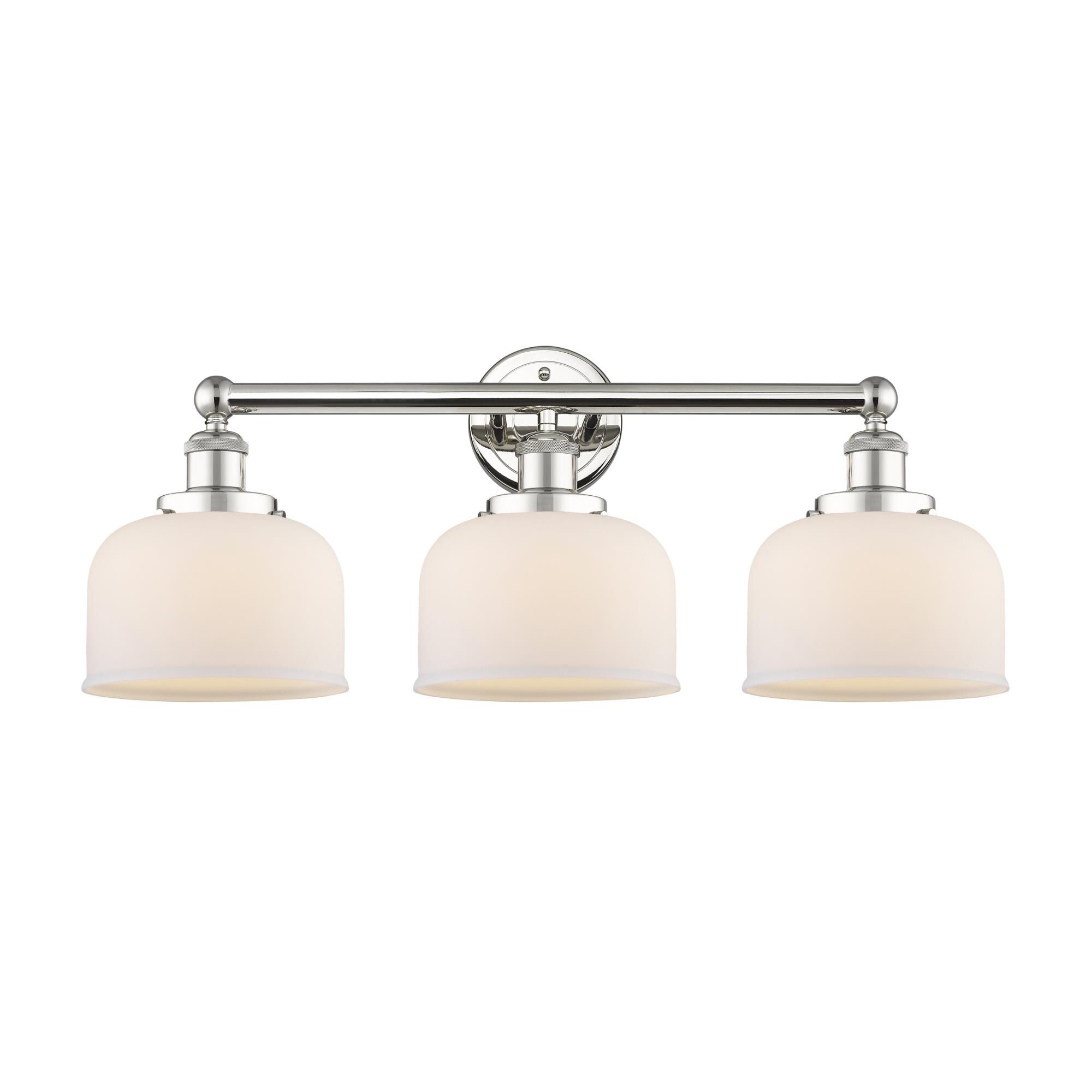 Shown in Polished Nickel finish and Matte White glass