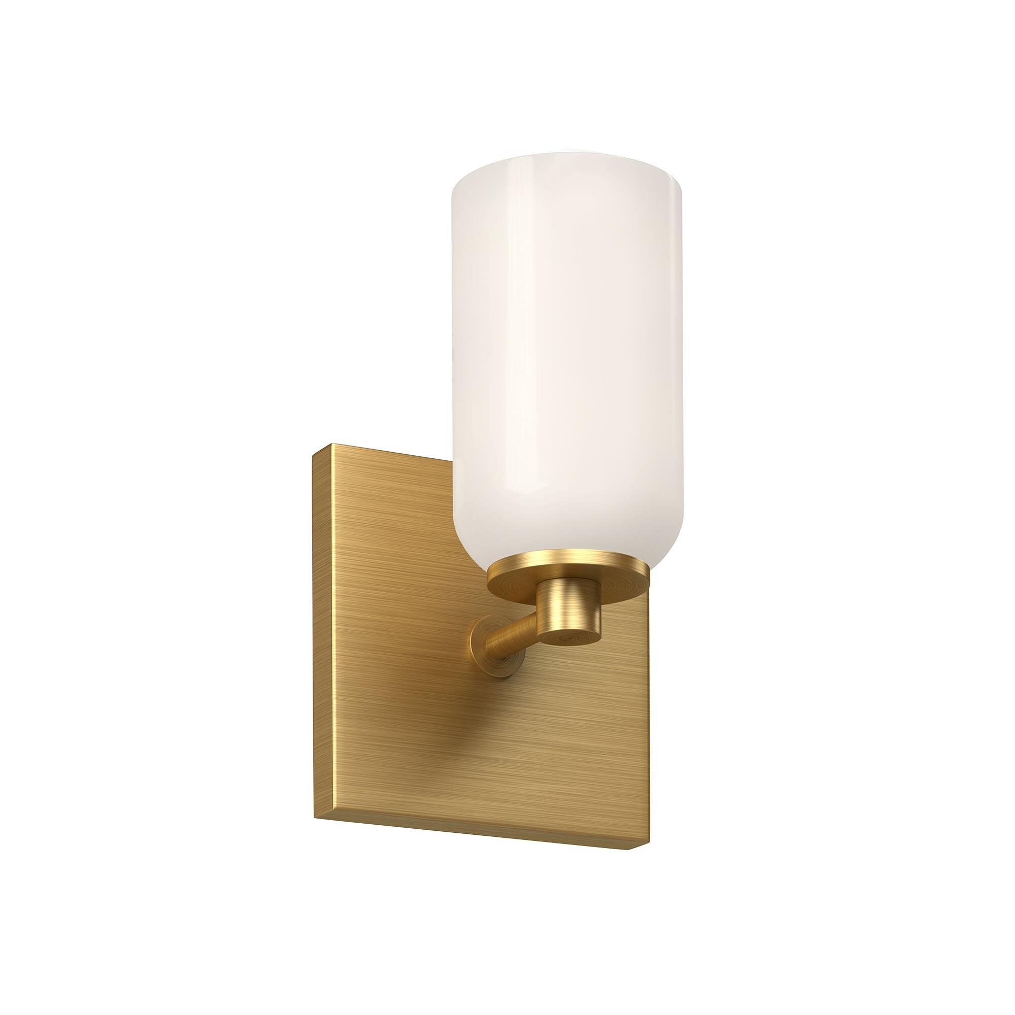 Shown in Brushed Gold finish and Glossy Opal glass