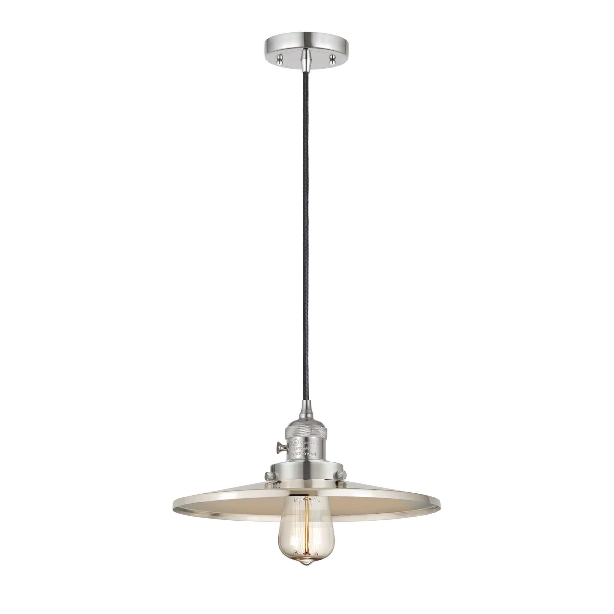 Shown in Polished Nickel finish and Polished Nickel shade