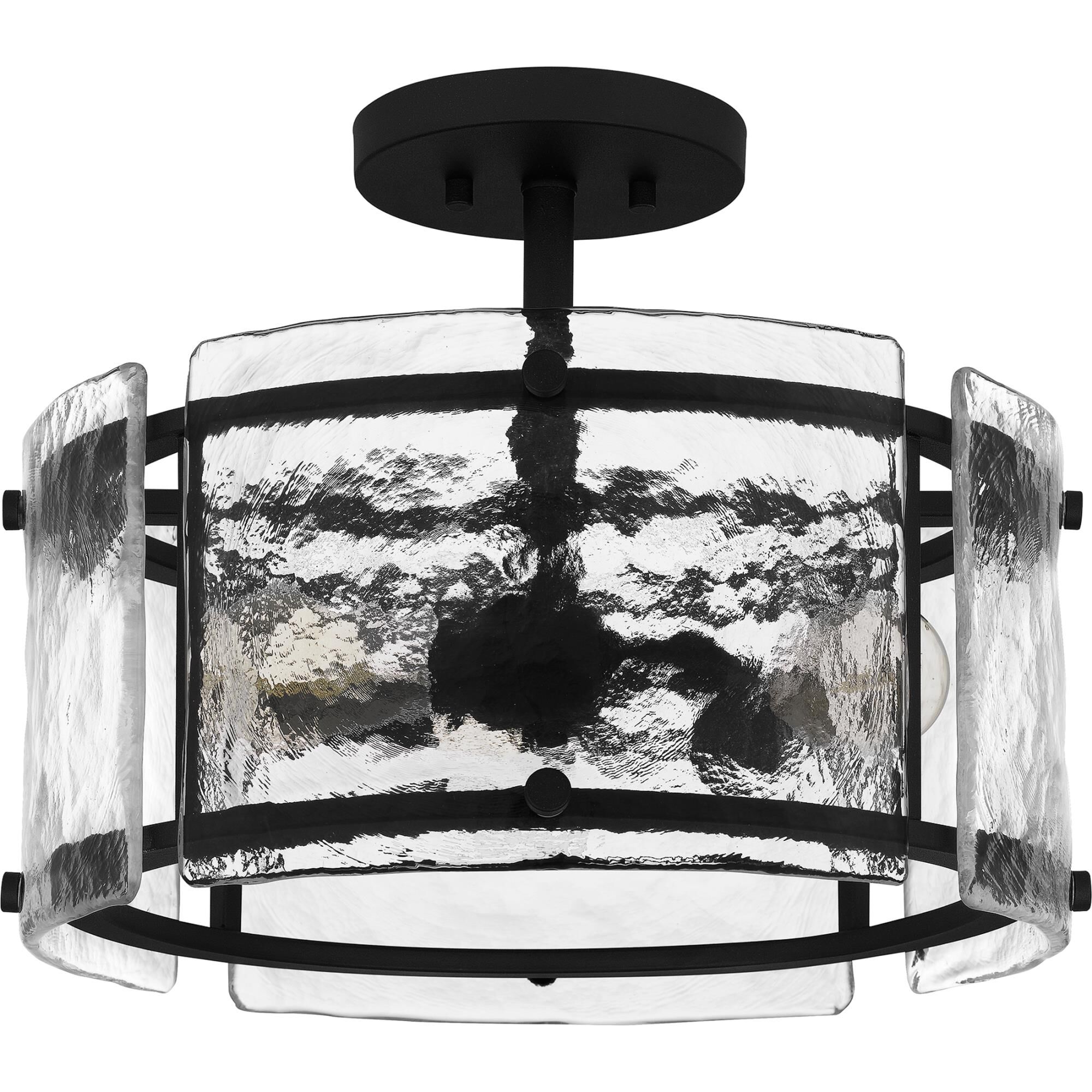Fortress 16 Inch 3 Light Semi Flush Mount by Quoizel