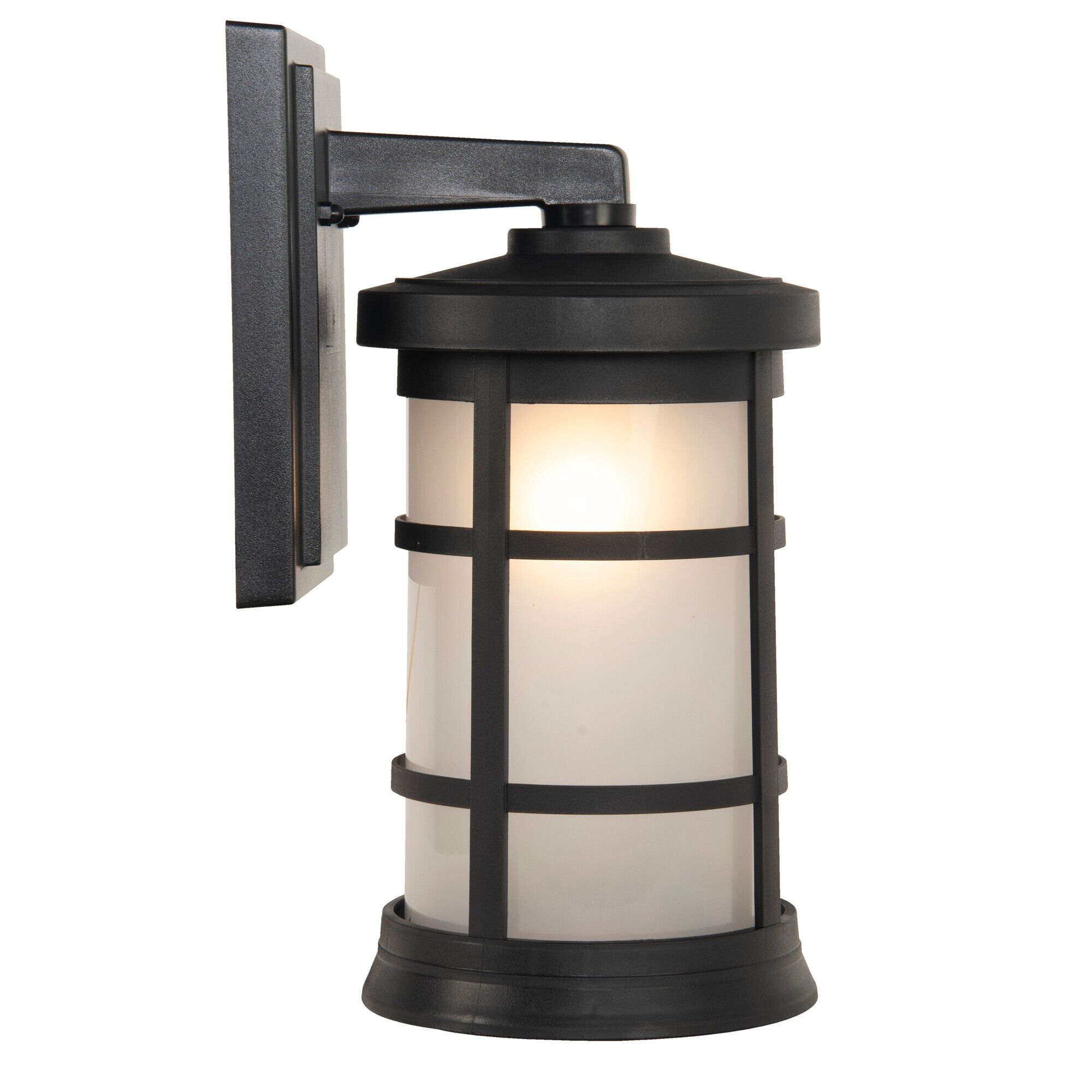 Shown in Textured Matte Black finish and Frosted Polycarbonate shade