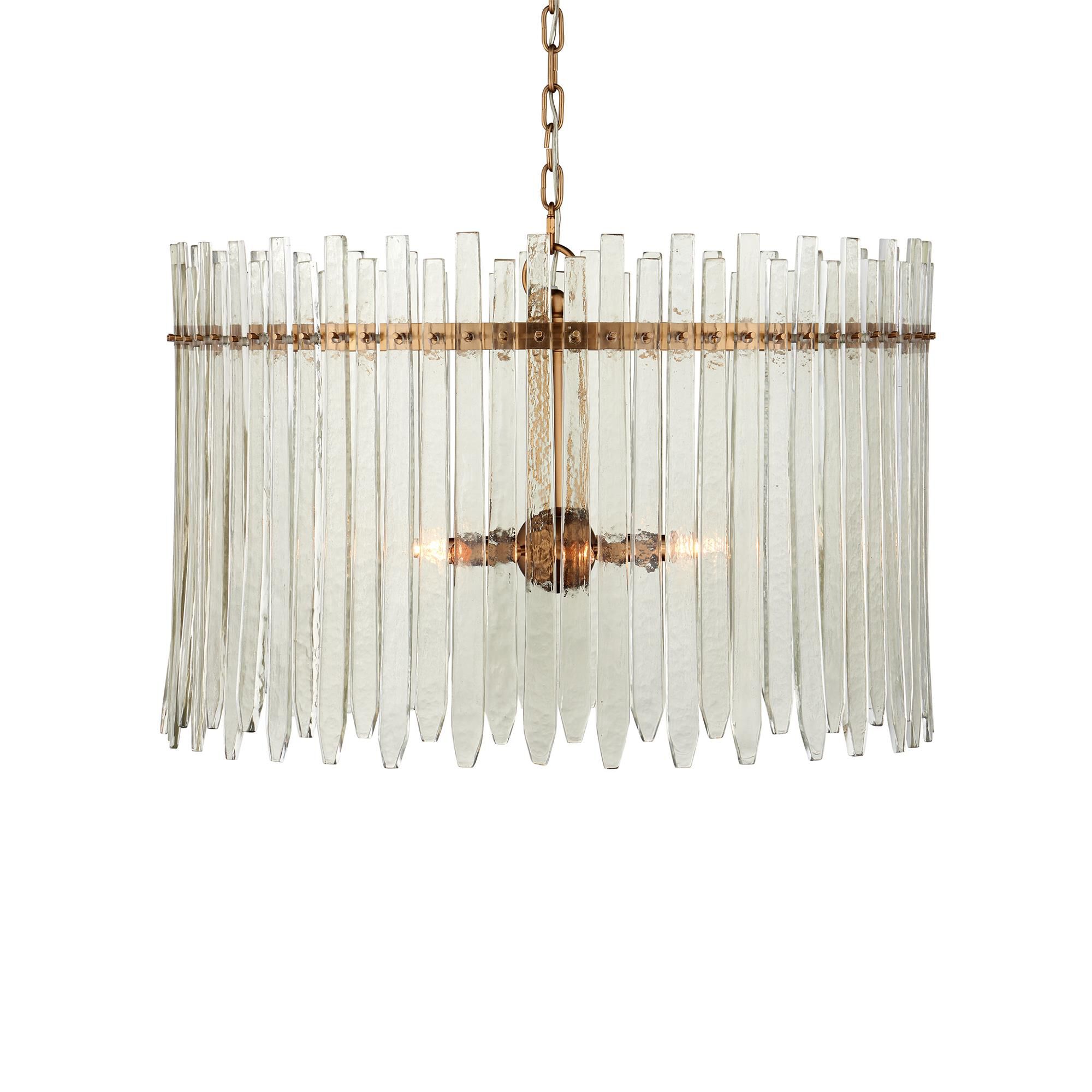 Shown in Clear, Antique Brass finish