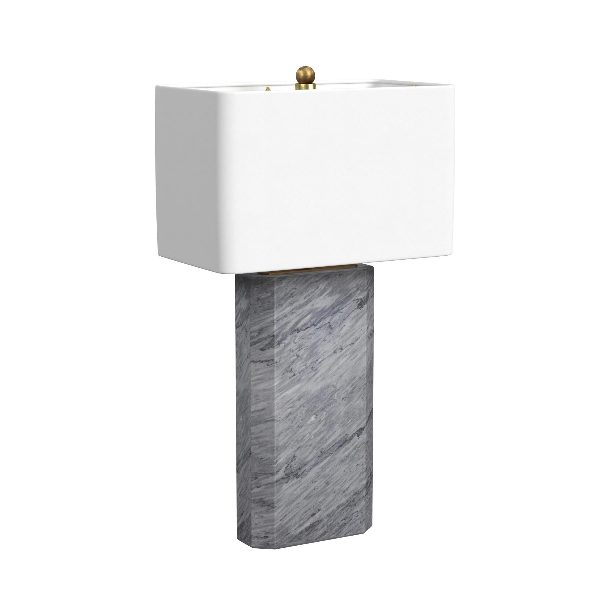 Shown in Grey Marble finish and White shade