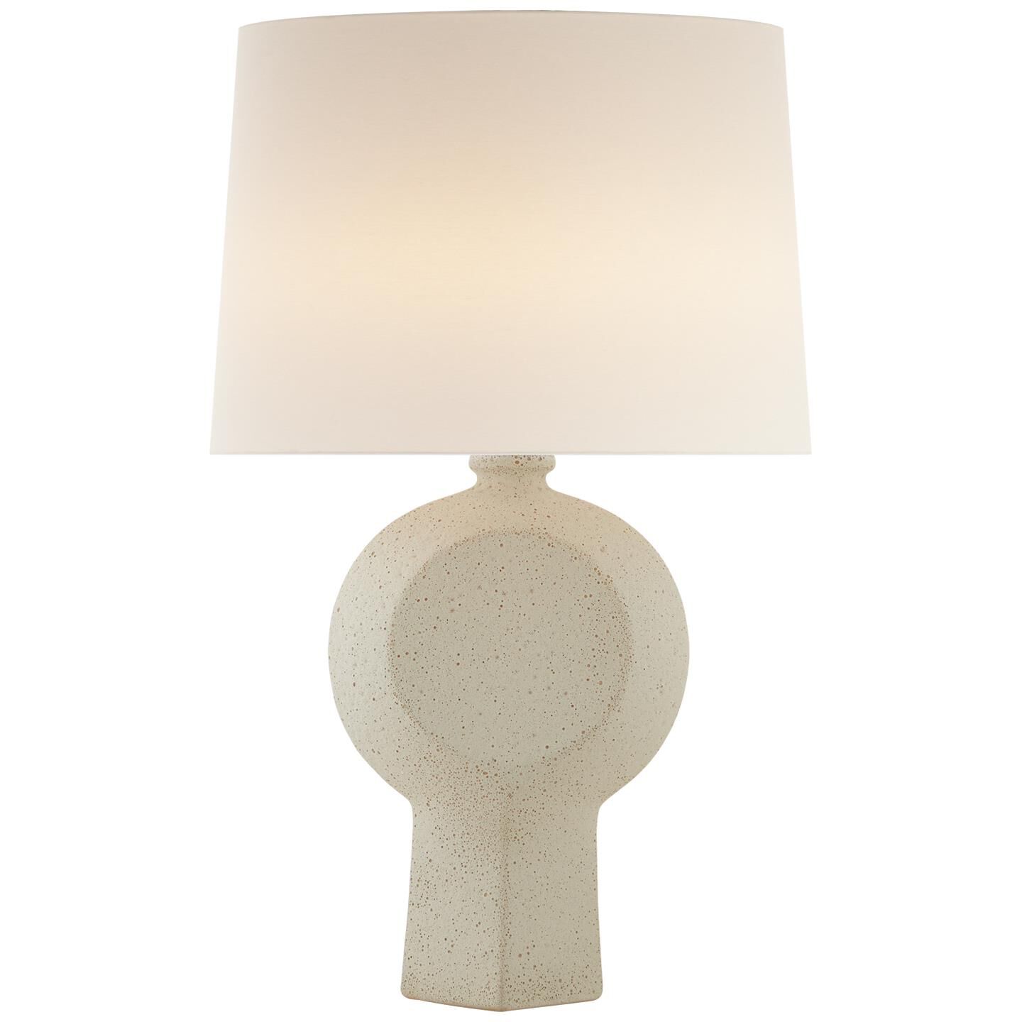 Shown in Volcanic Ivory finish and Linen shade