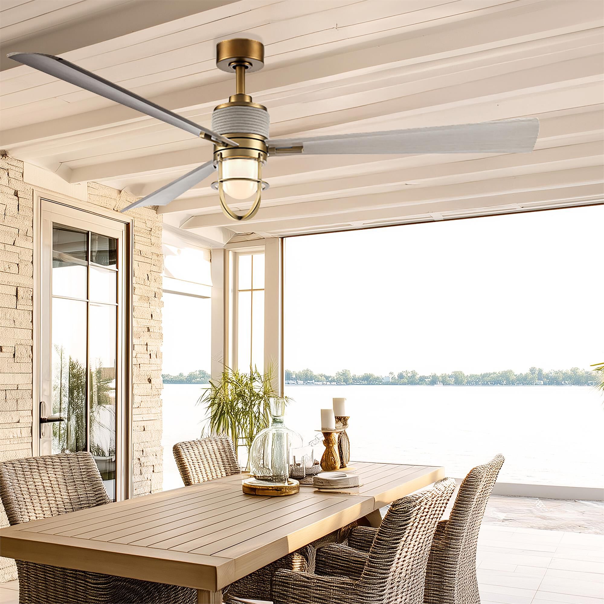Nauticus 65 Inch Ceiling Fan with Light Kit,