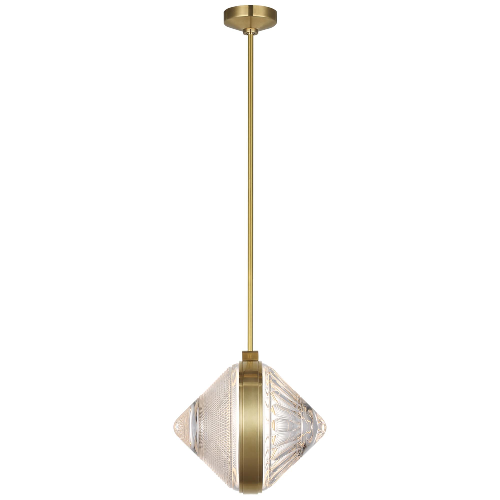 Shown in Natural Brass finish and Clear crystal