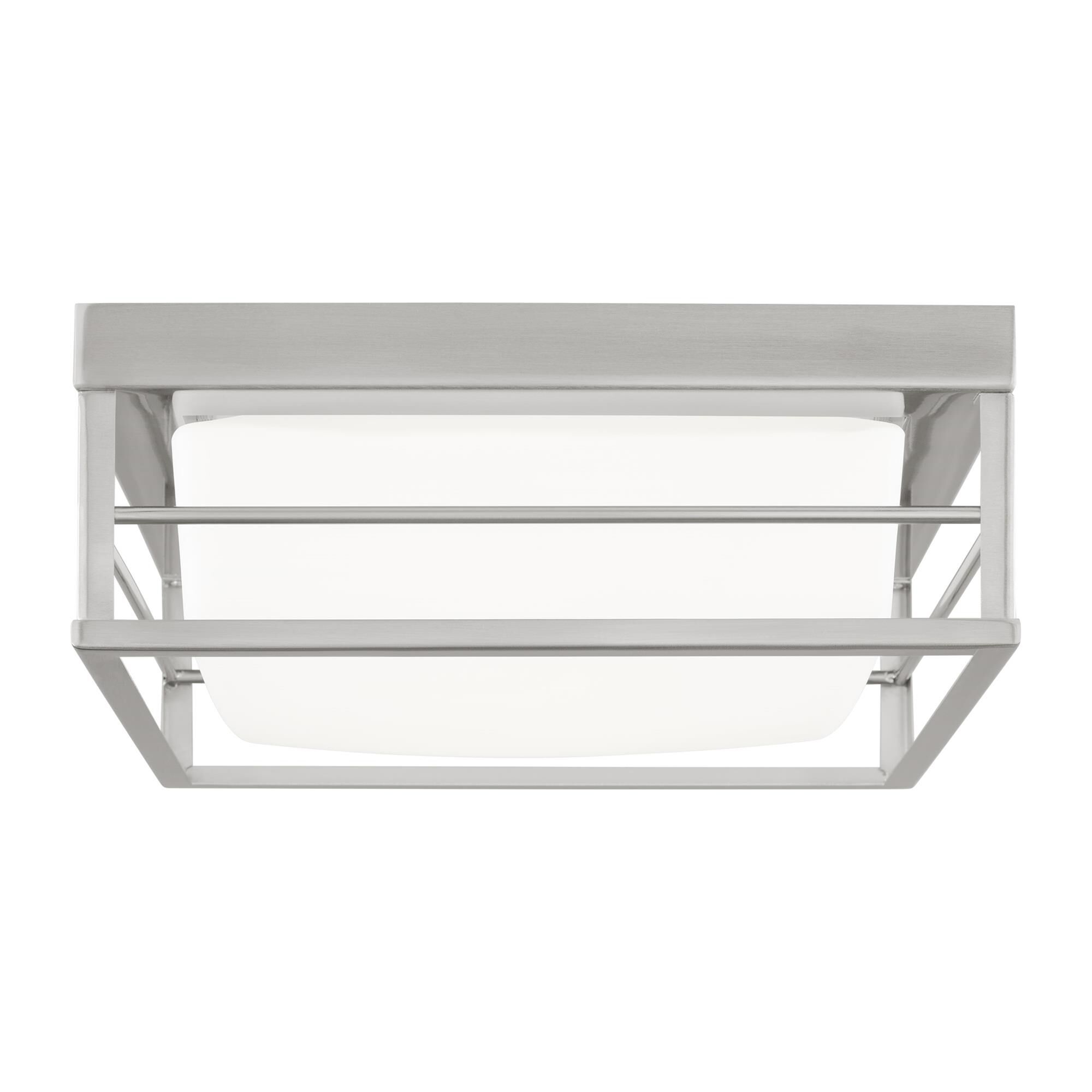 Shown in Brushed Nickel Silver finish and Etched White Opal glass and Etched White Opal Glass shade