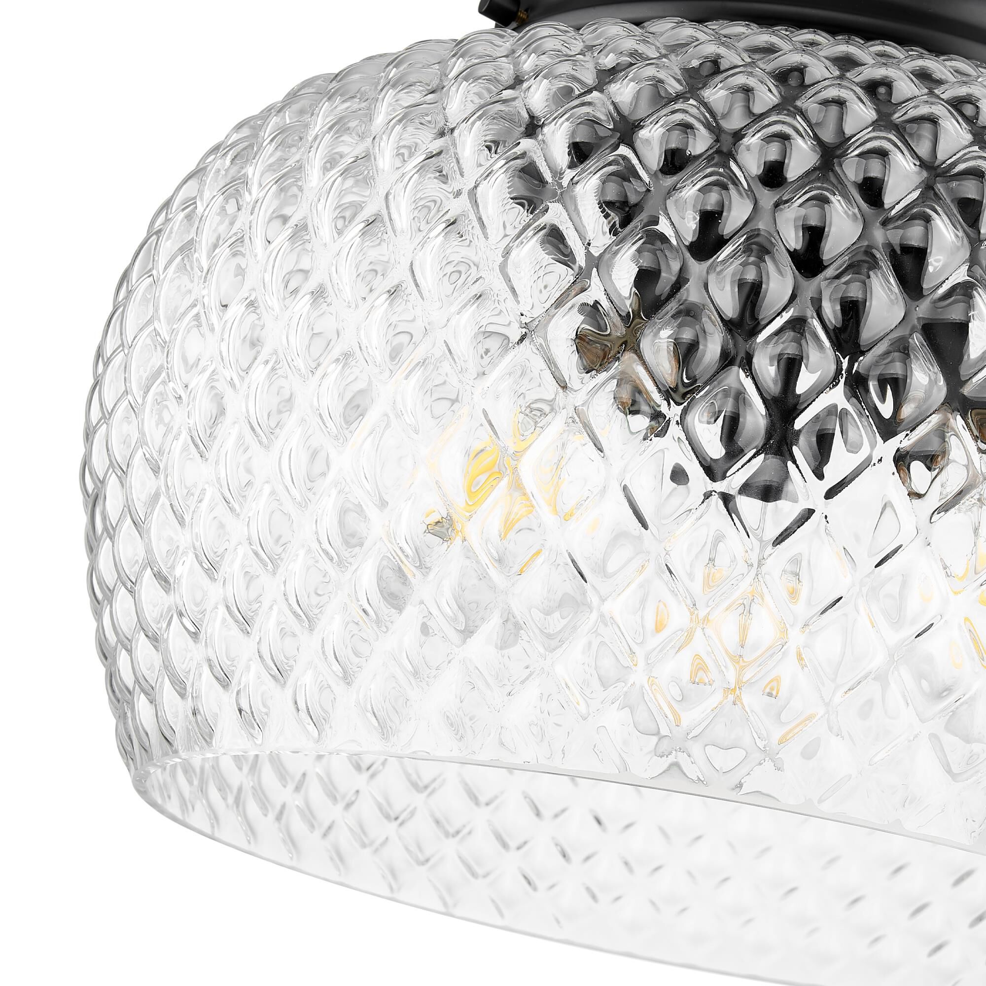 Shown in Matte Black finish and Clear glass