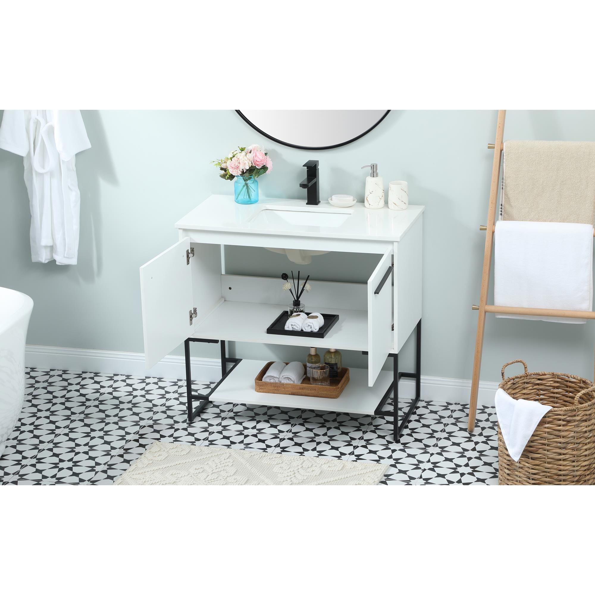 Shown in White finish