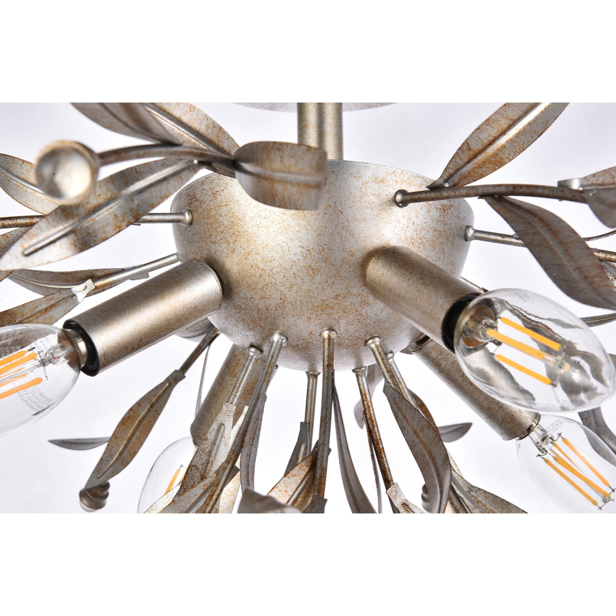 Shown in Silver Leaf finish and Clear Royal Cut crystal