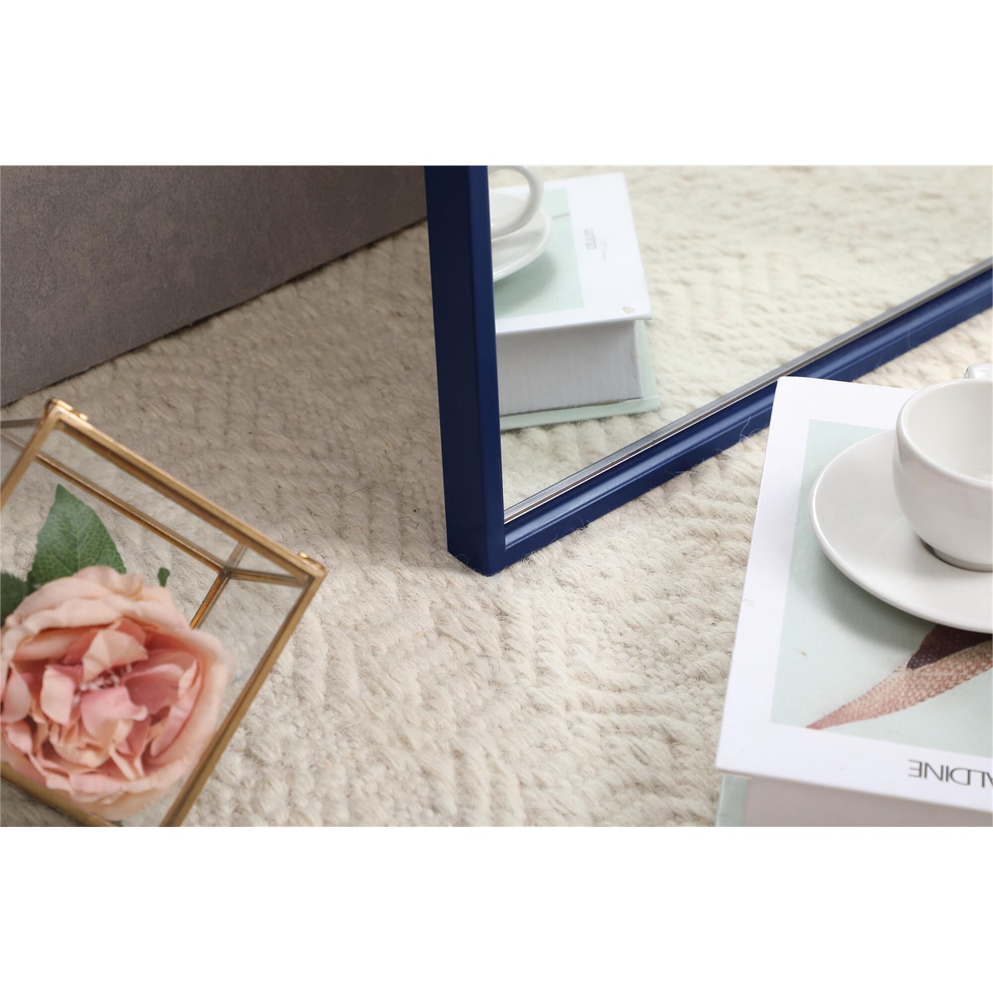 Shown in Black finish and Clear Mirror Beveled glass