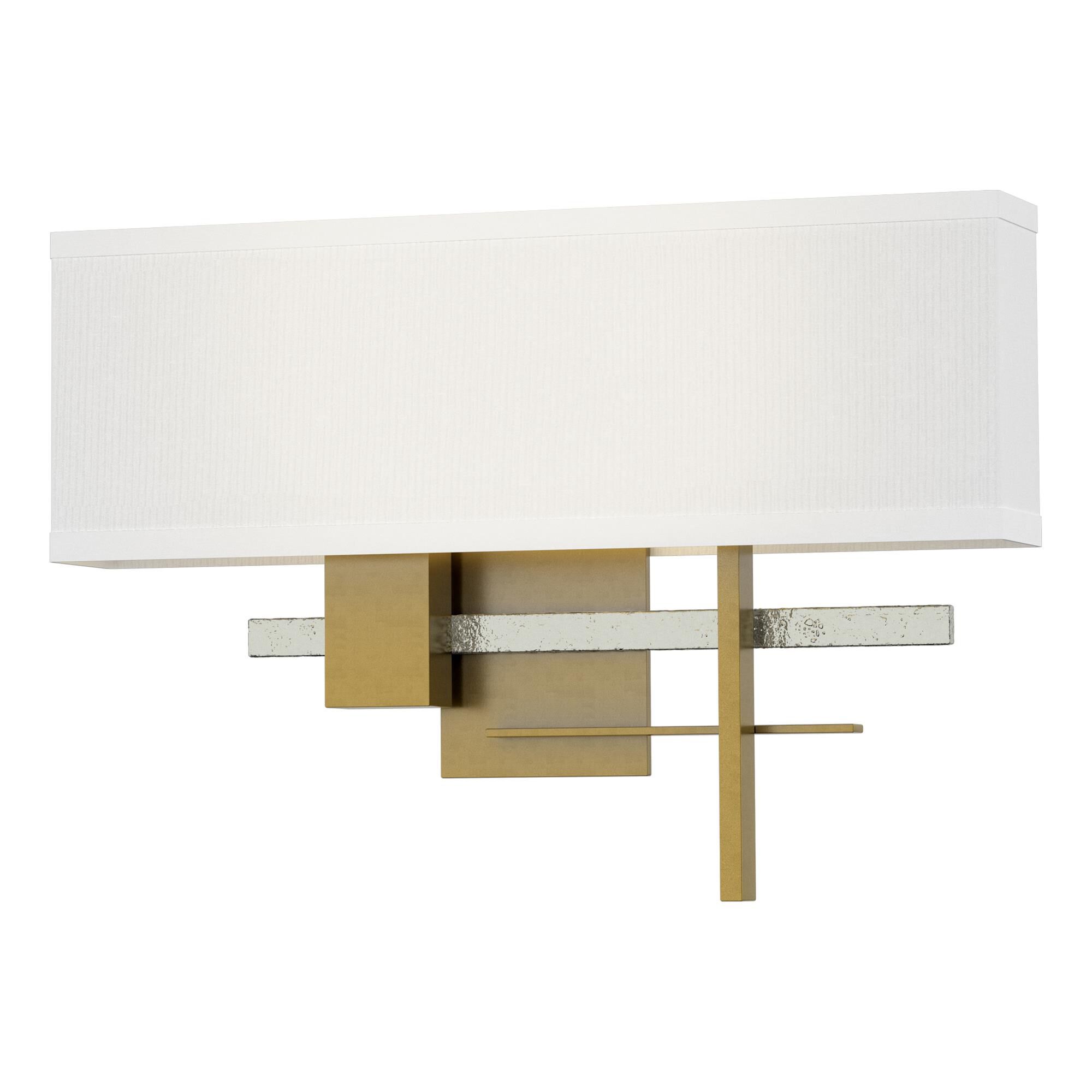 Shown in Modern Brass finish and Natural Anna shade and Sterling (85) accent