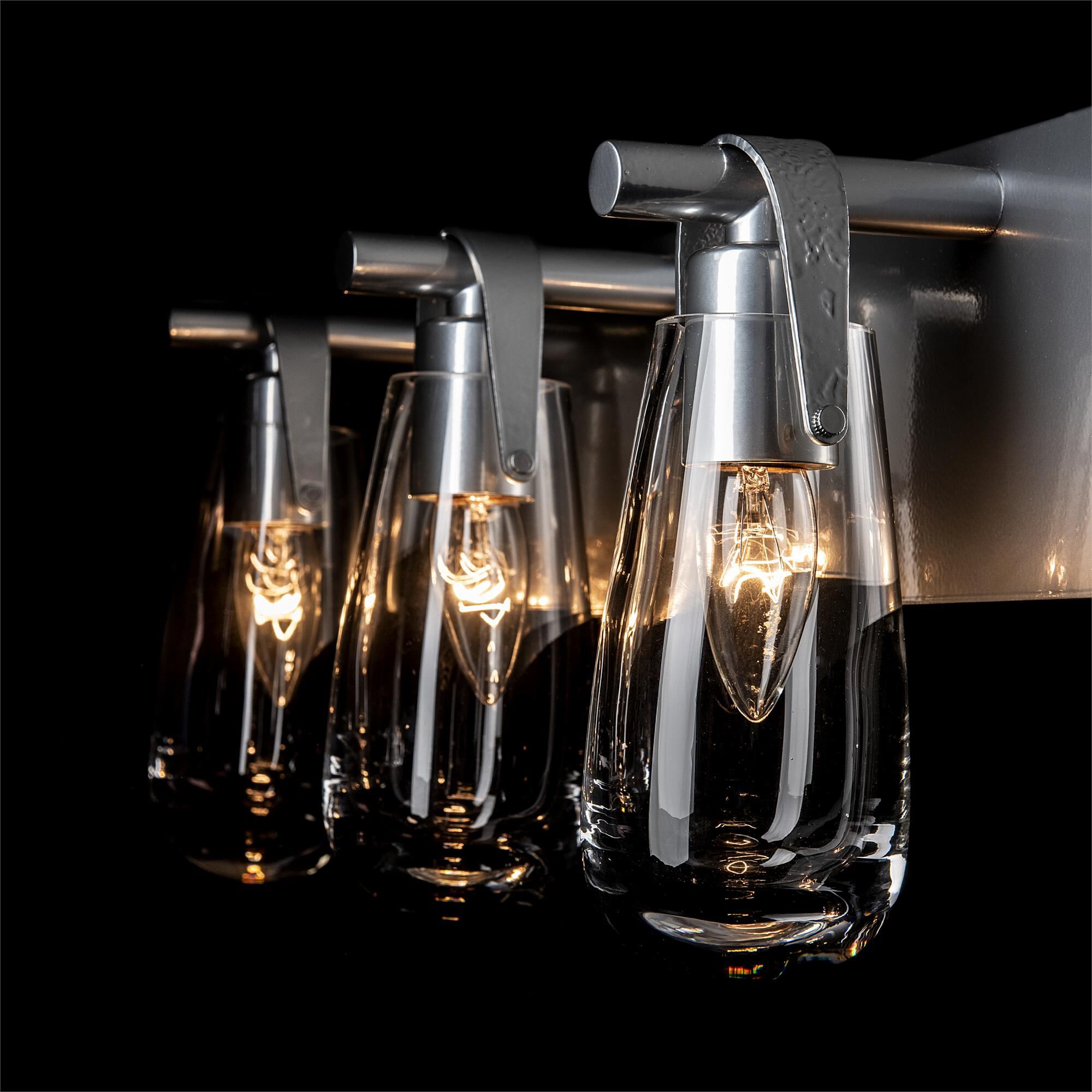 Shown in Sterling finish and Clear glass