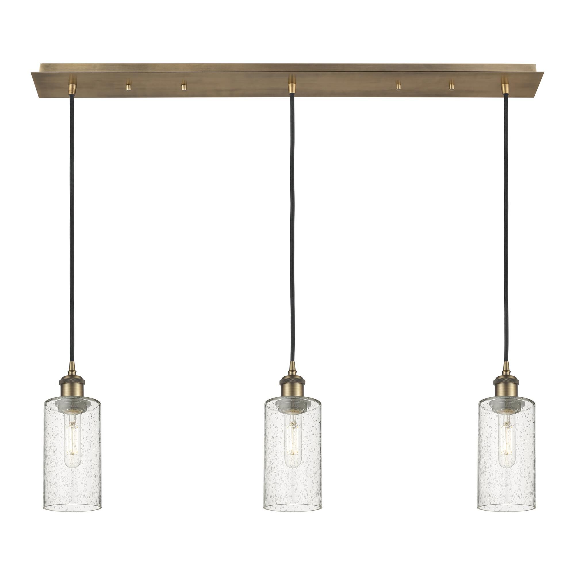 Shown in Brushed Brass finish and Seedy shade