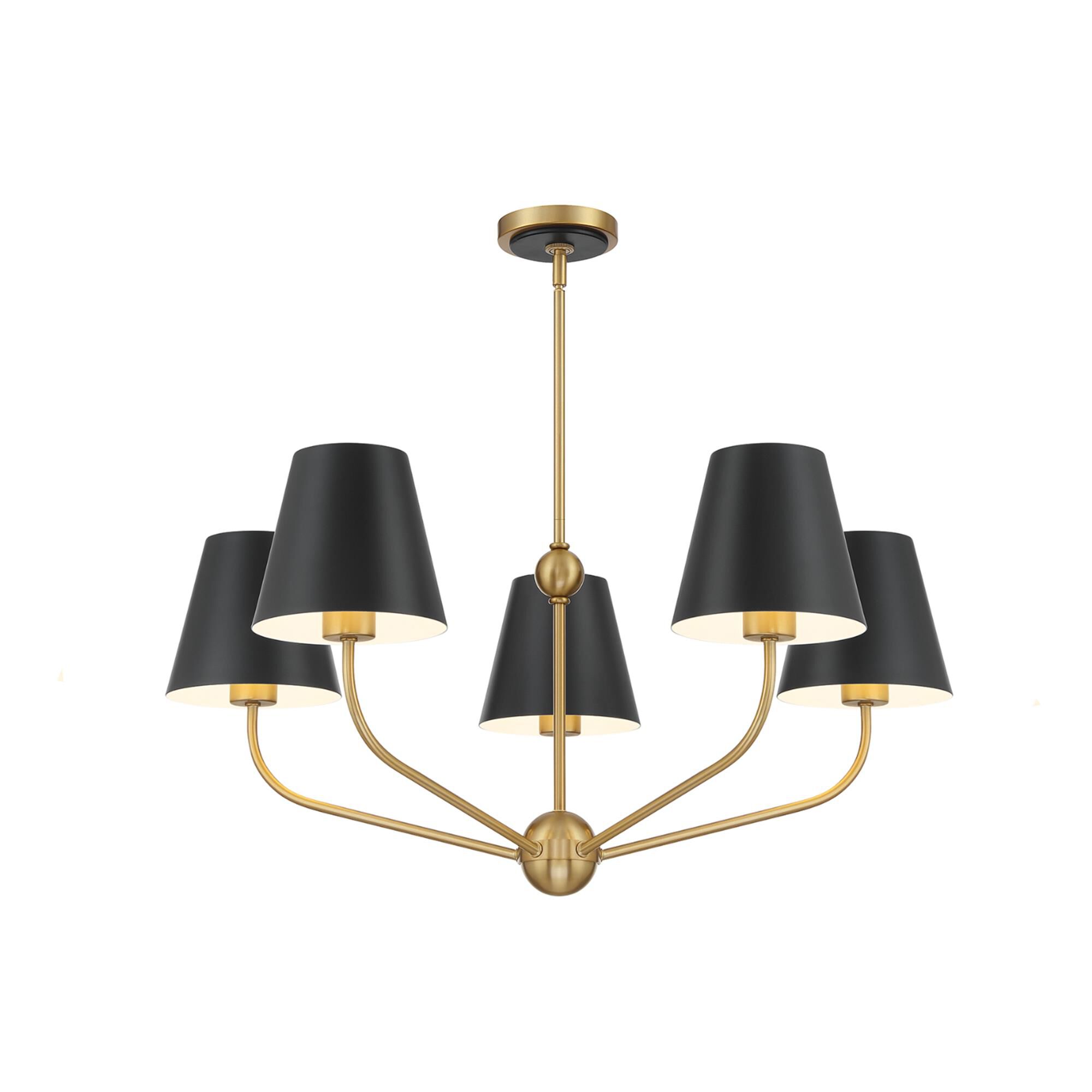 Shown in Vibrant Gold and Matte Black finish and Steel shade