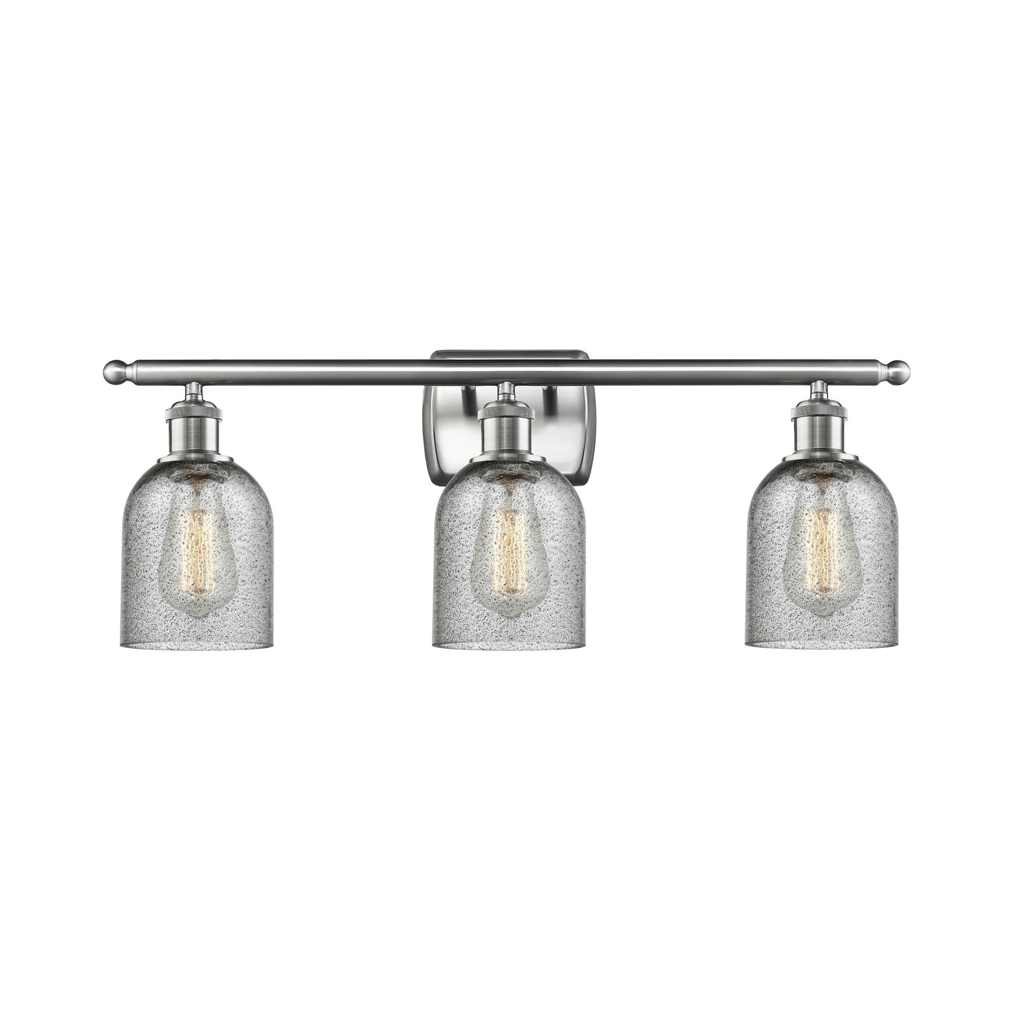 Shown in Brushed Satin Nickel finish and Charcoal glass