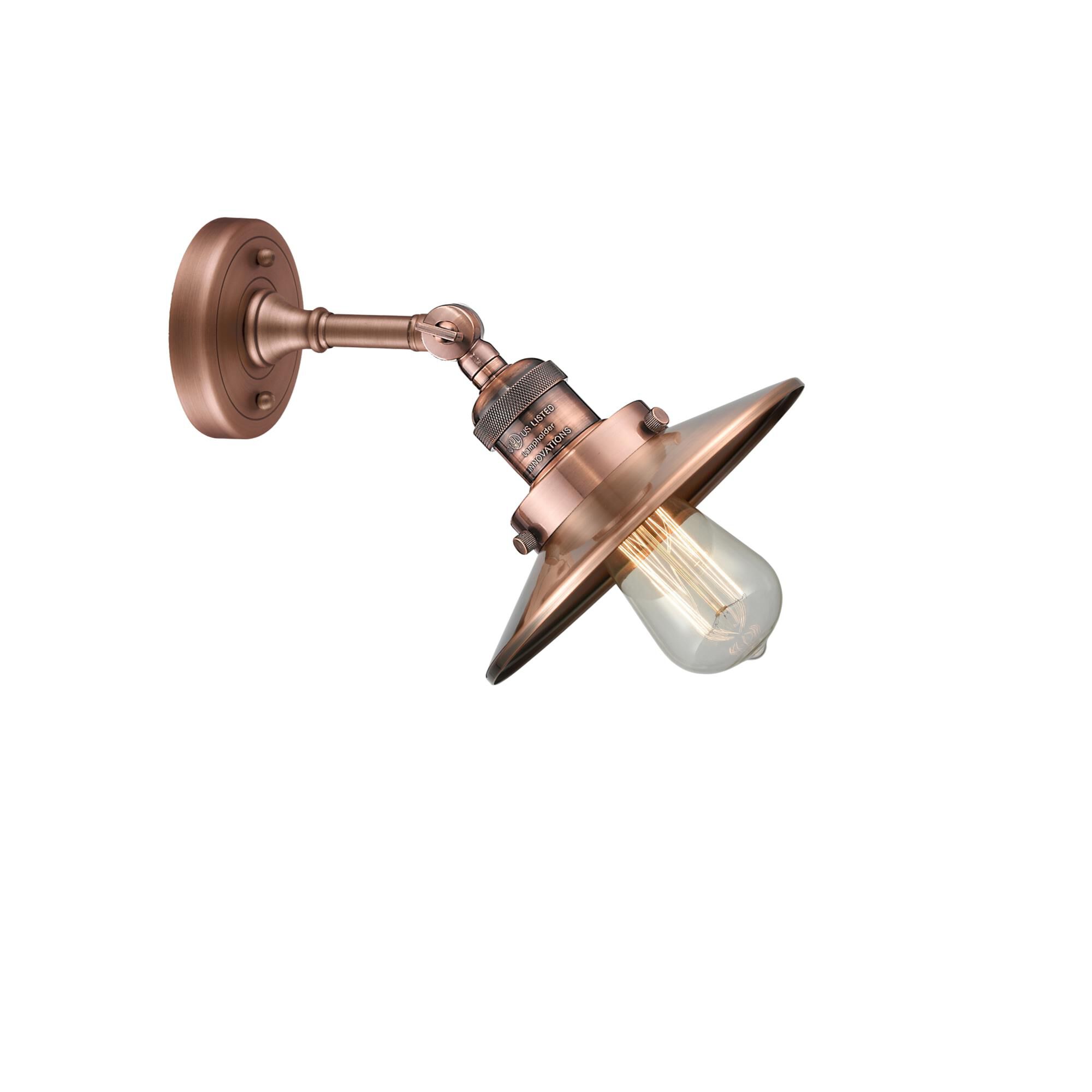Shown in Antique Copper finish and Antique Copper shade